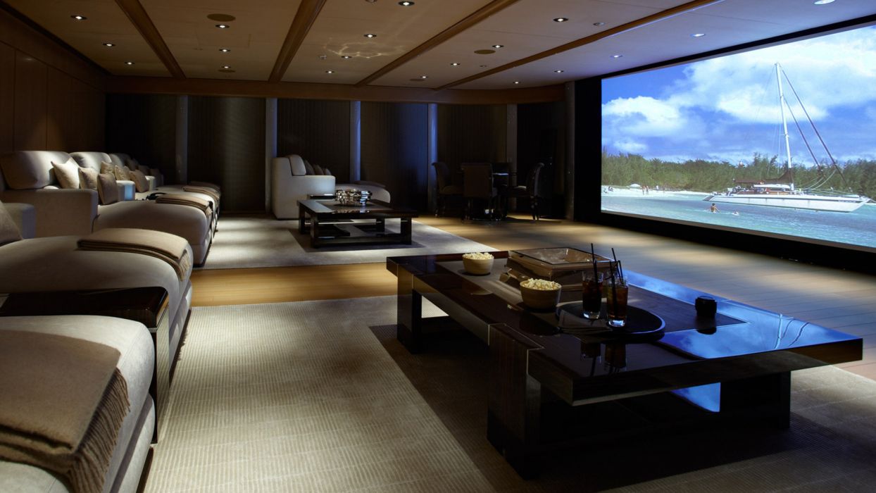 Home theater television tv tech mech screen interior design