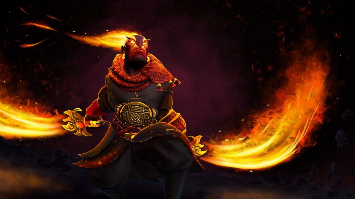 DOTA 2 Ember Spirit Warrior Games Fantasy art artwork fire