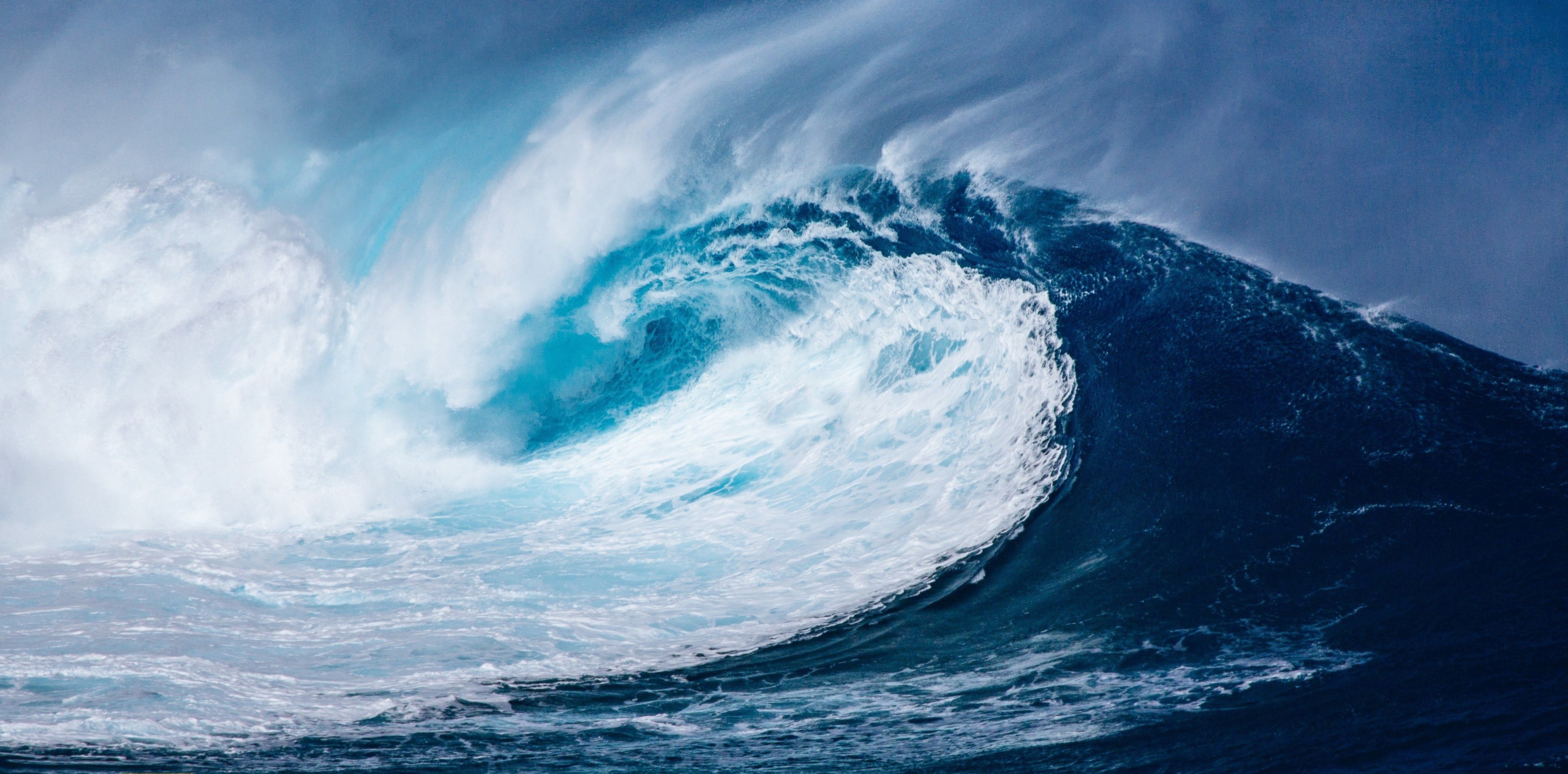 wave #atlantic #pacific #ocean #huge #large #blue 4k wallpaper