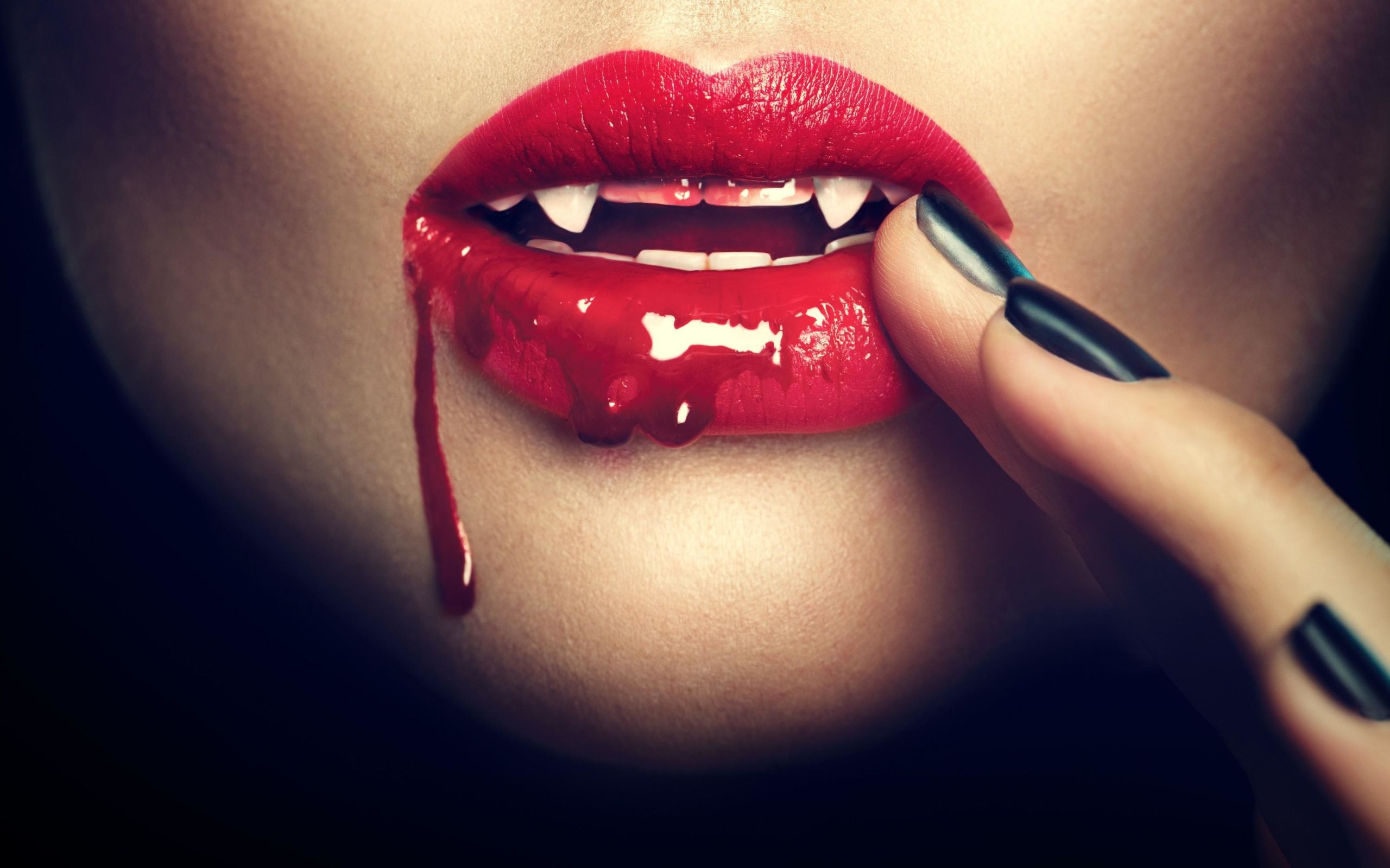 Wallpaper of Blood, Dark, Lipstick, Vampire, Girl background & HD image