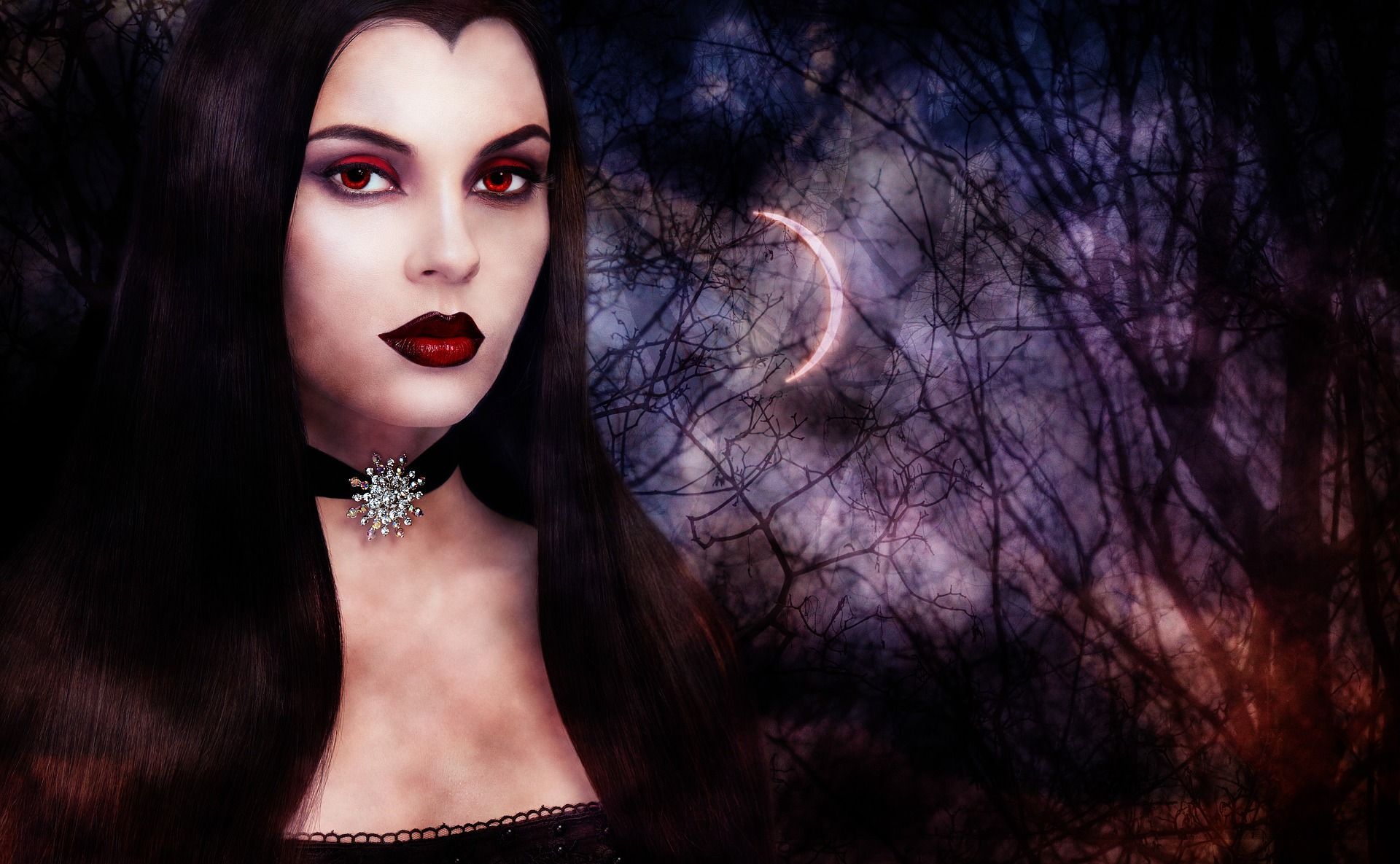Hot Vampire Girl Mid Night Wallpaper Travestimenti Wallpaper & Background Download