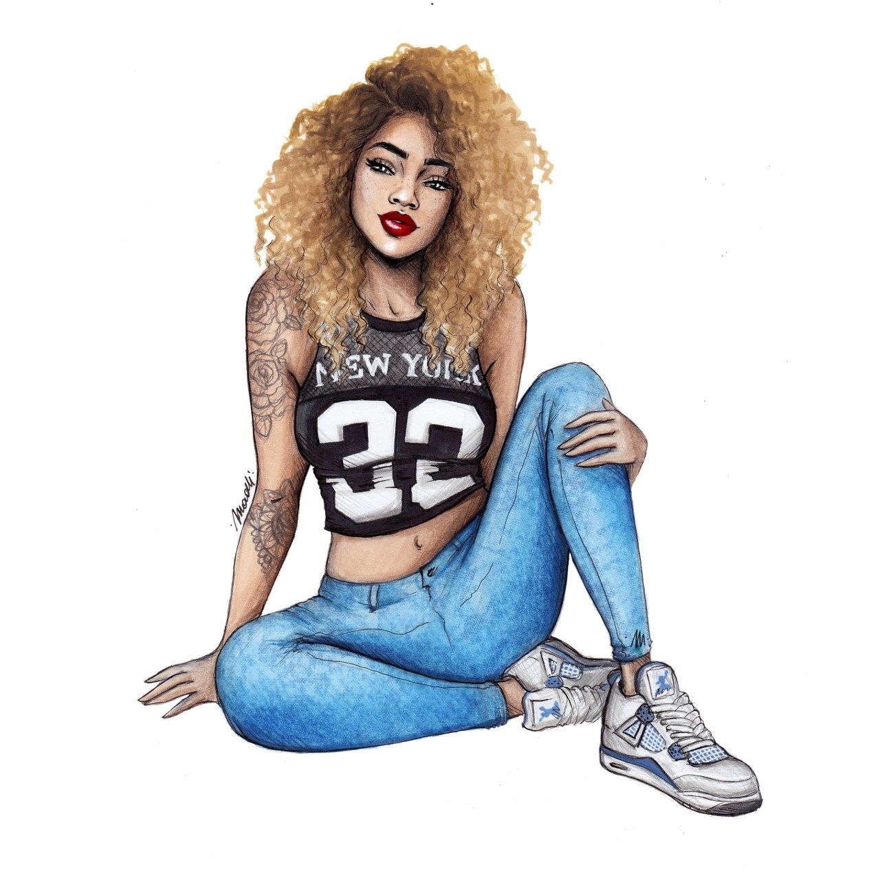 New For Swag Black Girl Drawing Wallpaper