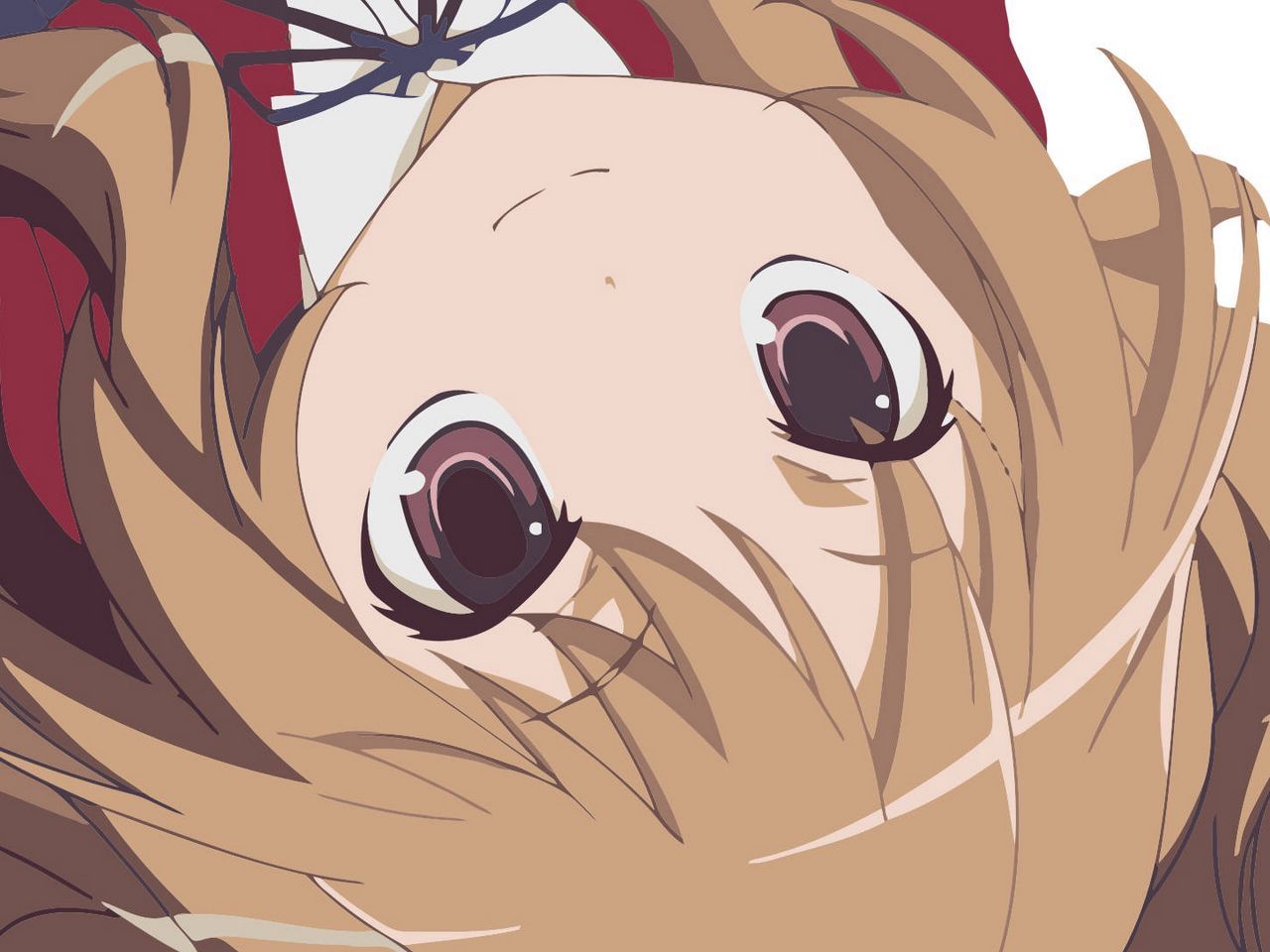 Download wallpaper 1280x960 anime, girl, head, big, smile standard