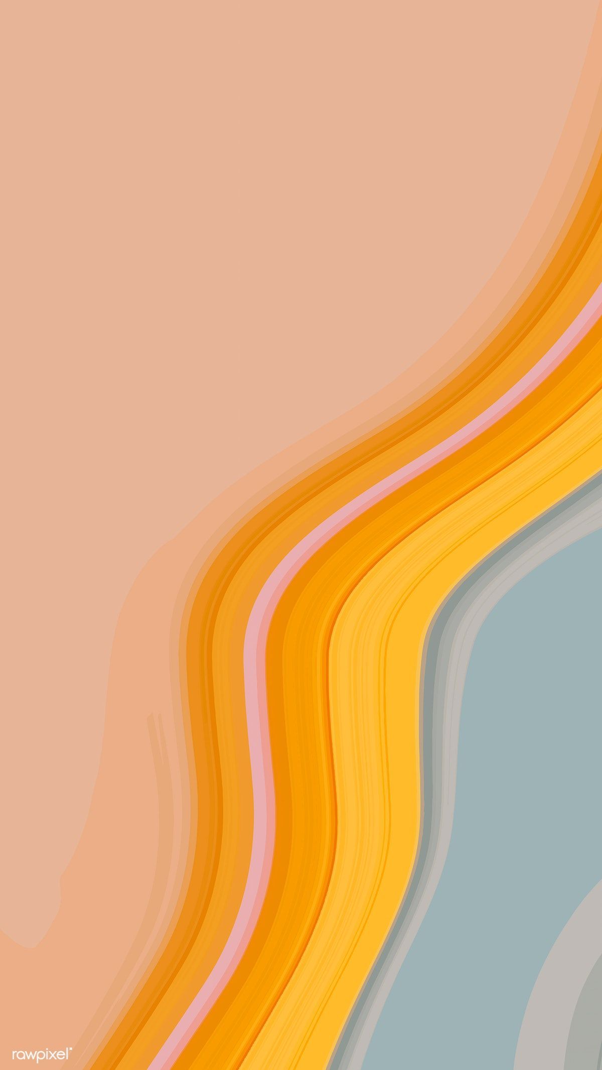 Download premium vector of Orange and blue fluid patterned mobile