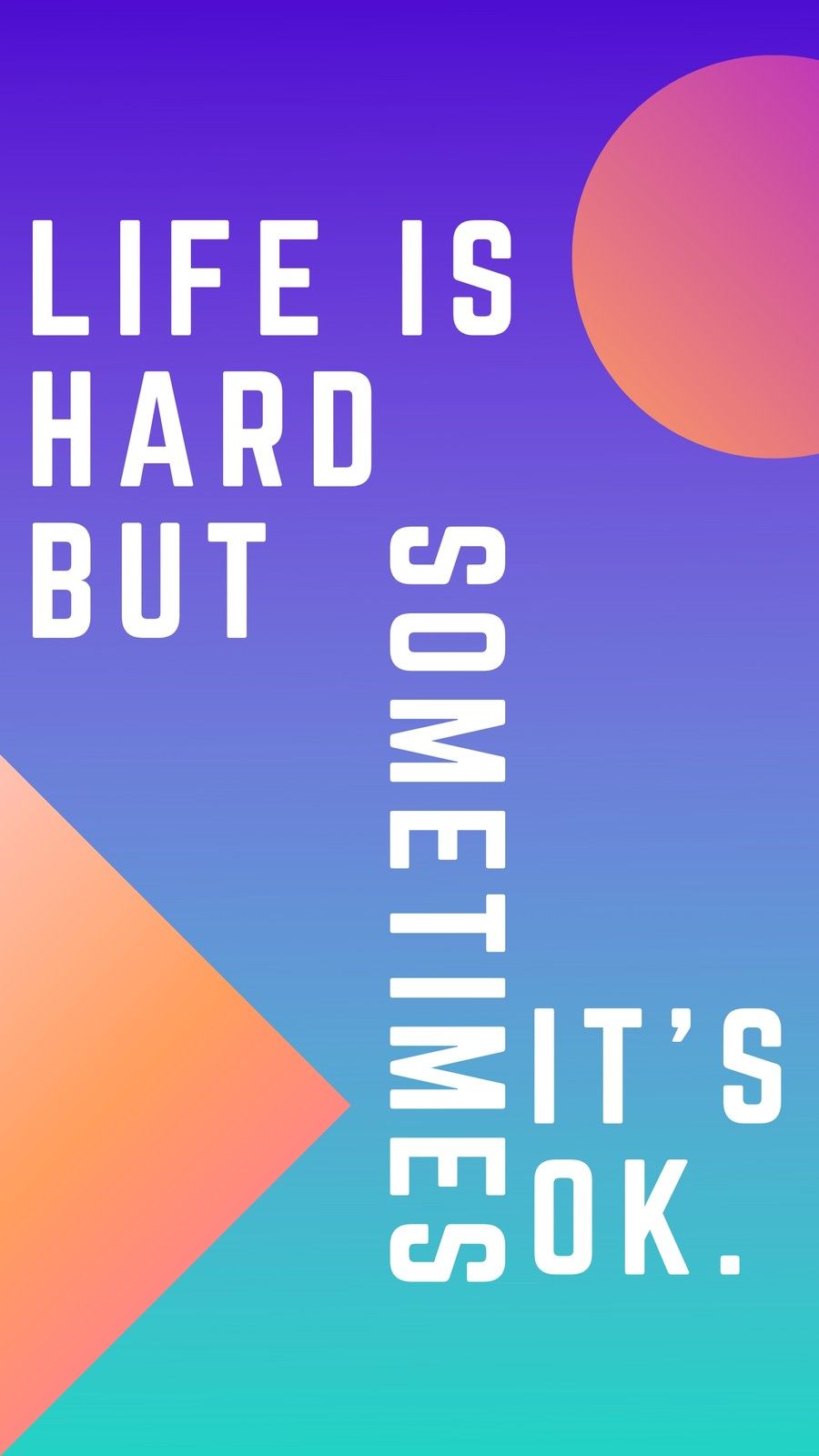Purple and Orange Modern Funny Quote Phone Wallpaper