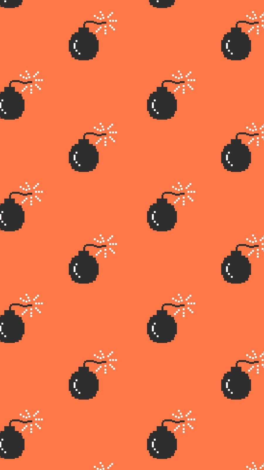 Orange and Bomb Phone Wallpaper