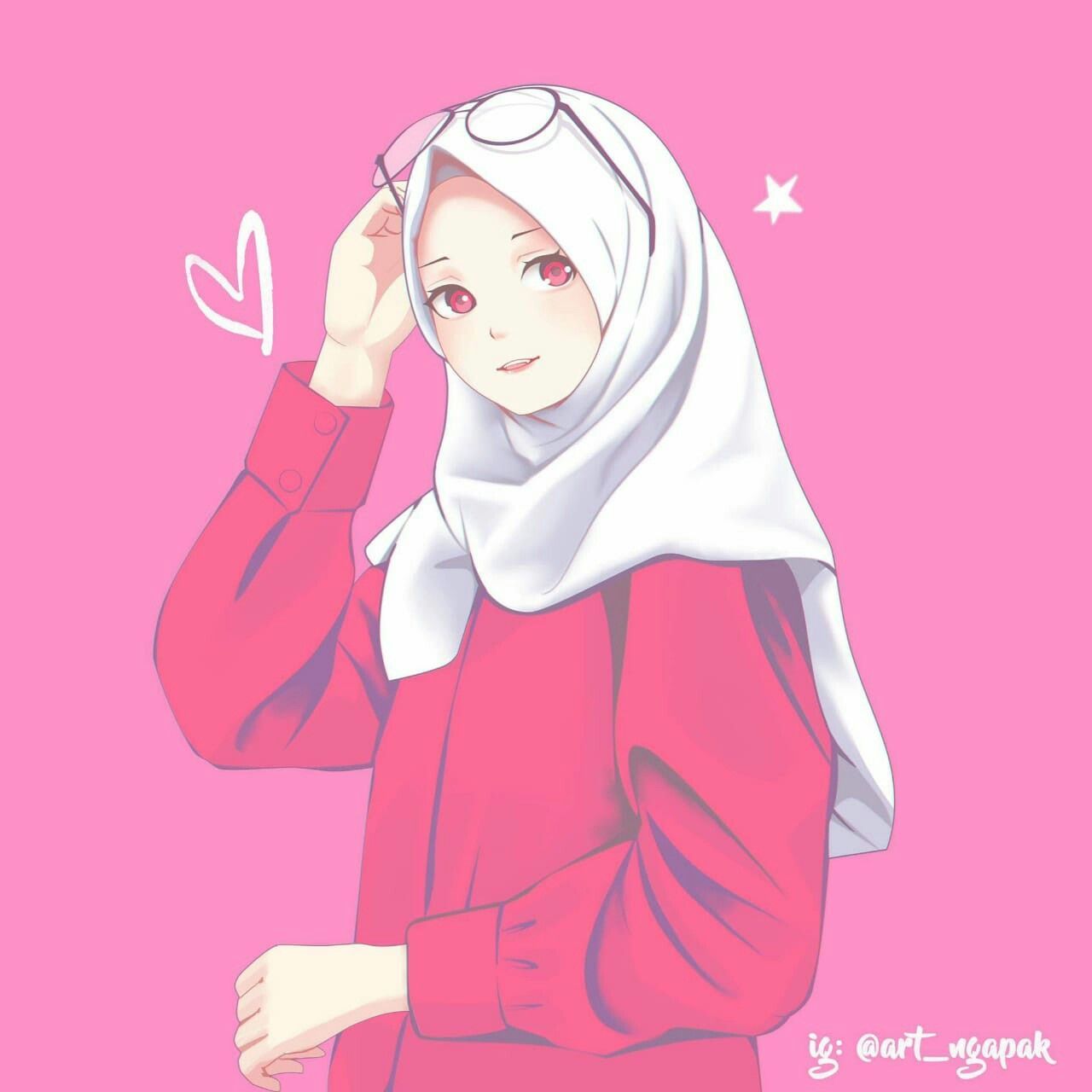 Wallpaper Hijab Kartun Anime Muslimah