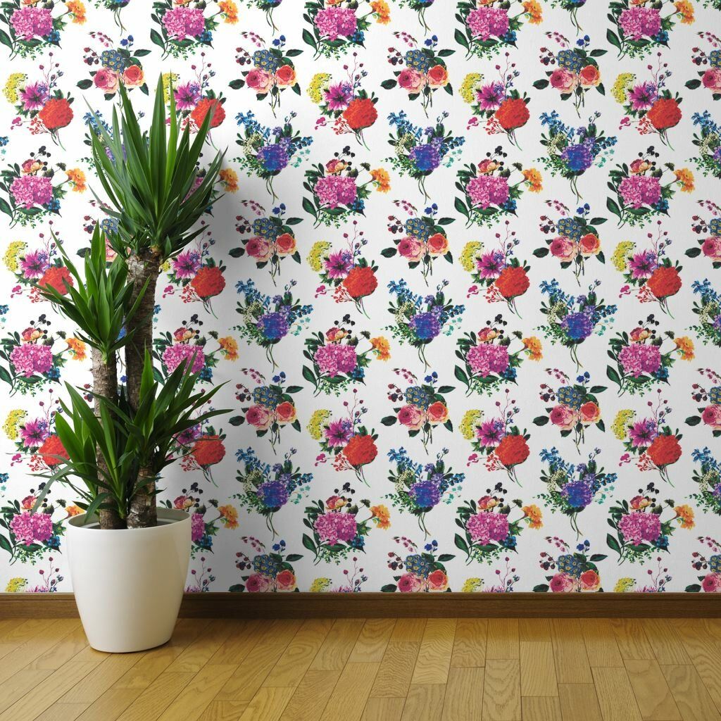 Ebern Designs Colourful Floral Wallpaper Floral Floral