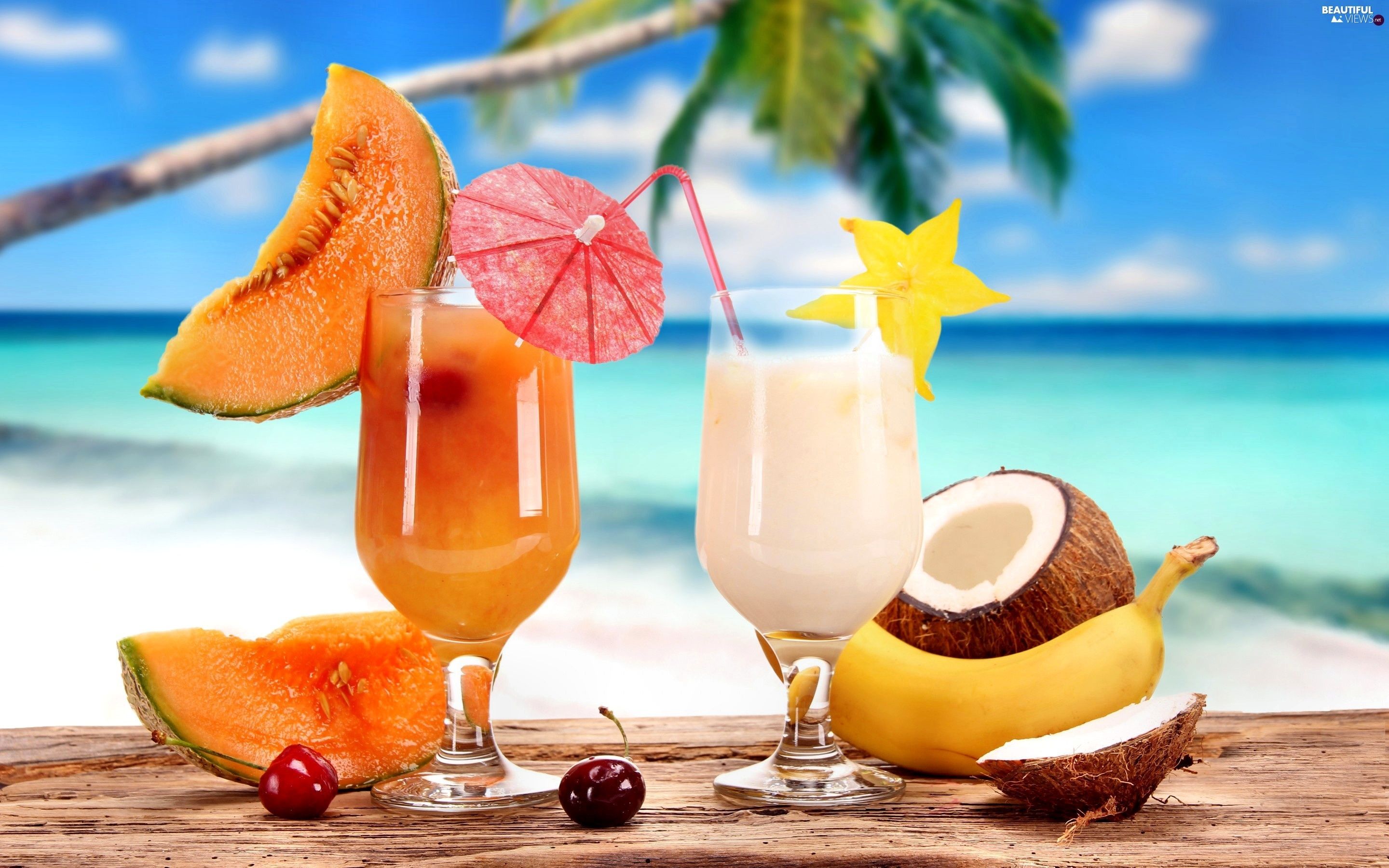 summer, holiday, fruit, cocktails, color views wallpaper: 2880x1800