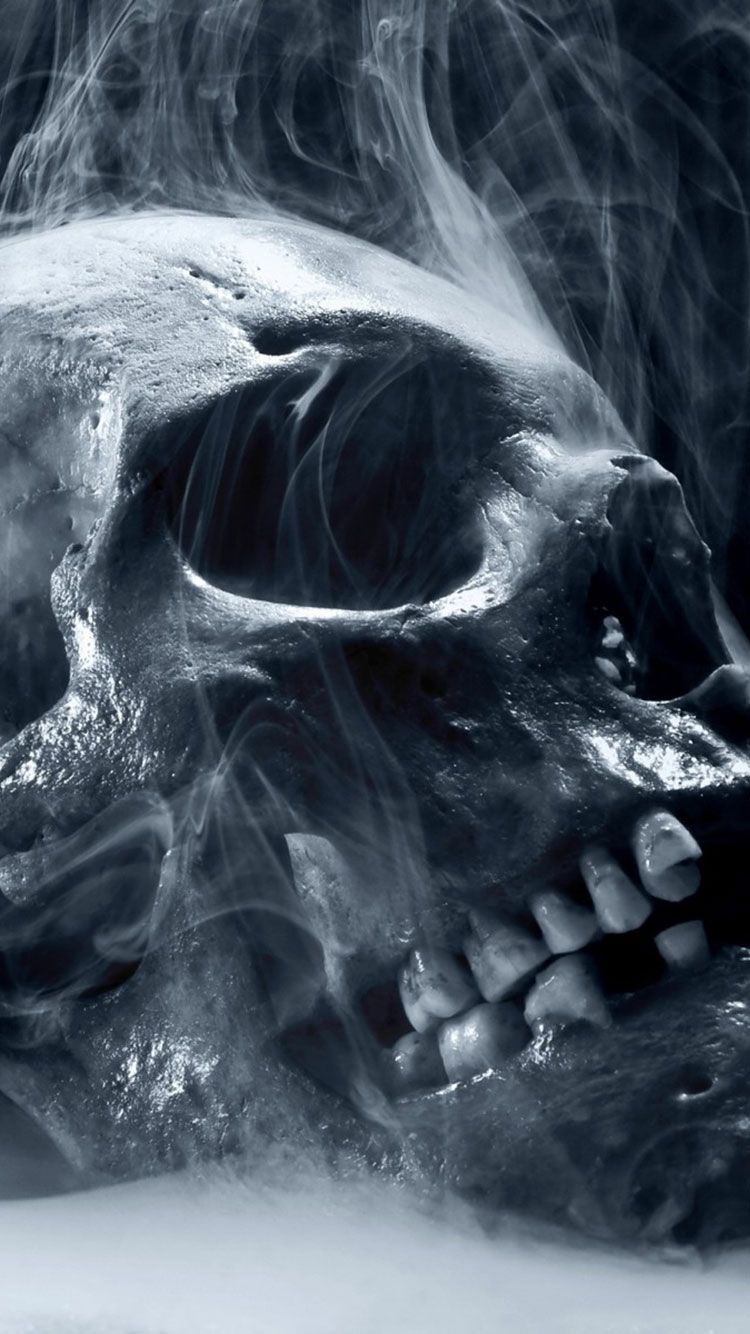 Skull Smoke Halloween iPhone 6 Wallpaper HD Download
