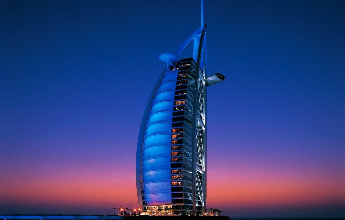 Wallpaper Dubai, twilight, UAE, Burj Al Arab, Burj al Arab image