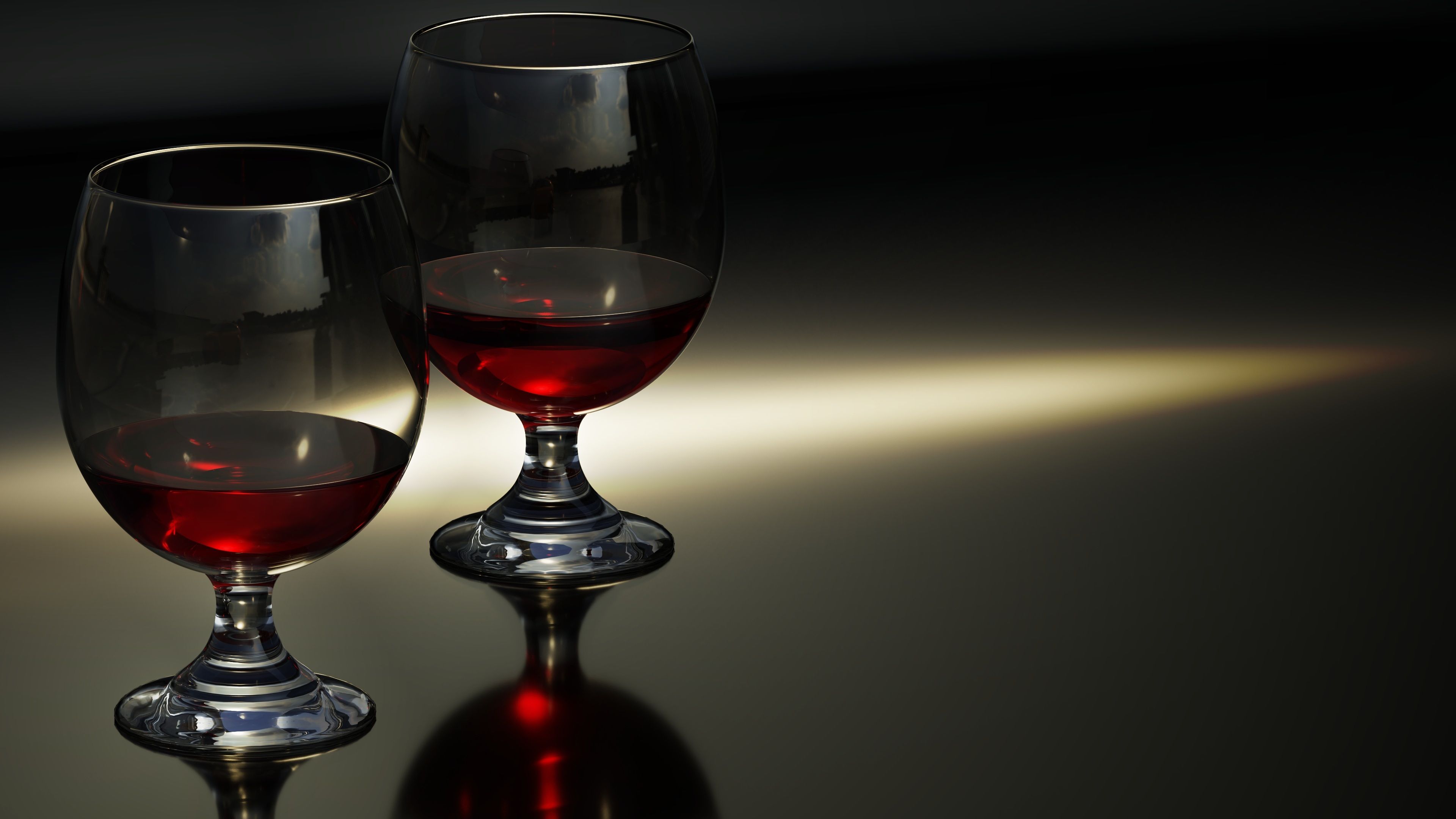 Red Wine Glasses 4K UHD Wallpaper