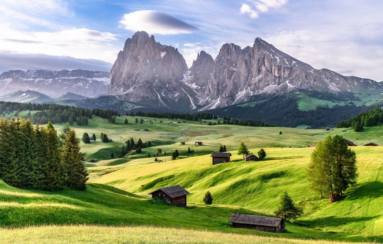 Wallpaper mountains, Italy, The Dolomites, Dolomite Alps, The Alpe di Siusi image for desktop, section пейзажи