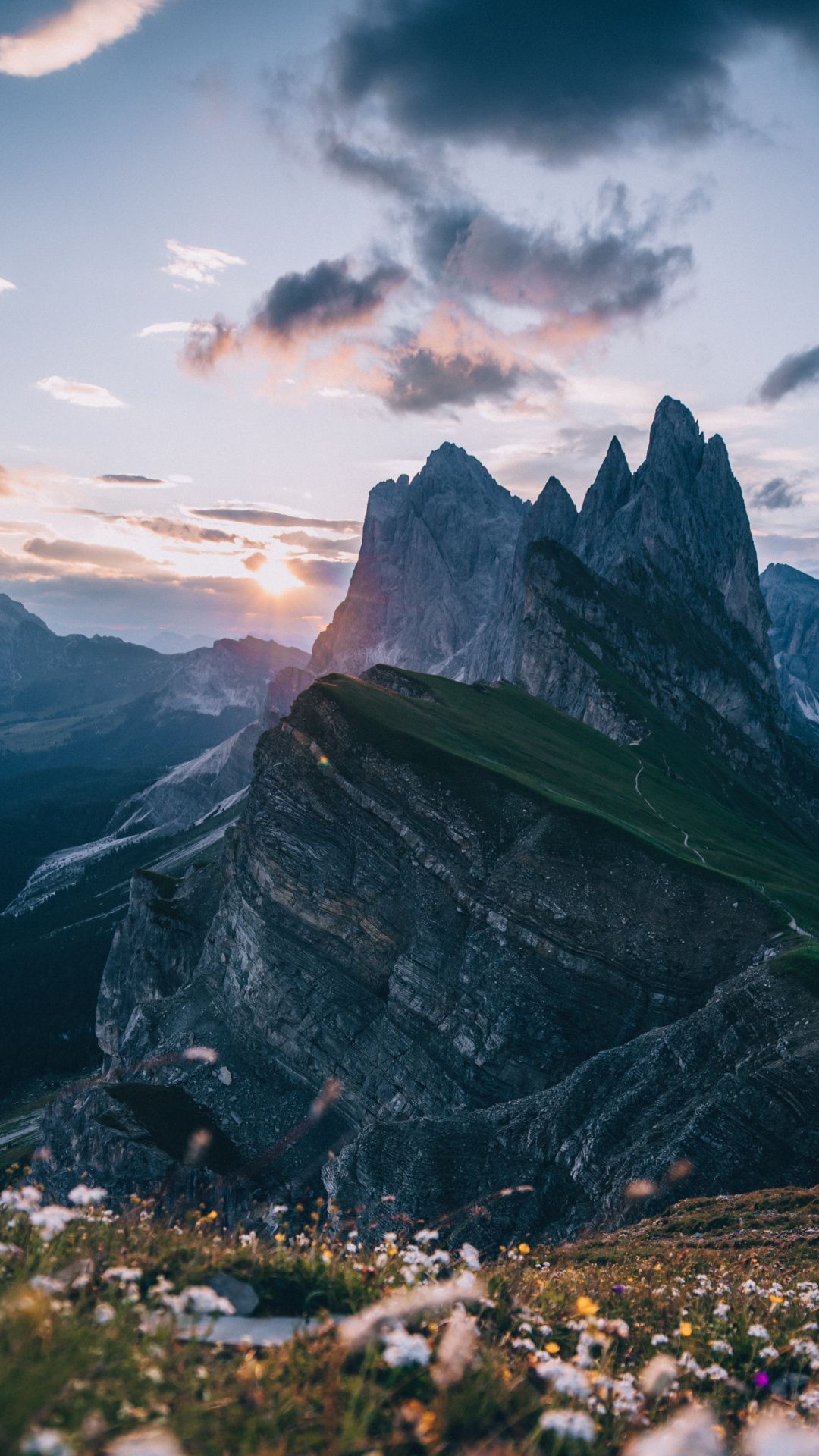 Dolomites, mountains, sunset, 1080x1920 wallpaper. iPhone