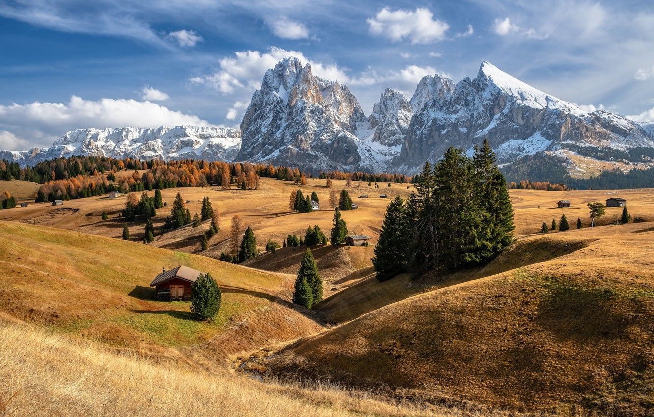 Wallpaper autumn, mountains, Alps, Italy, South Tyrol