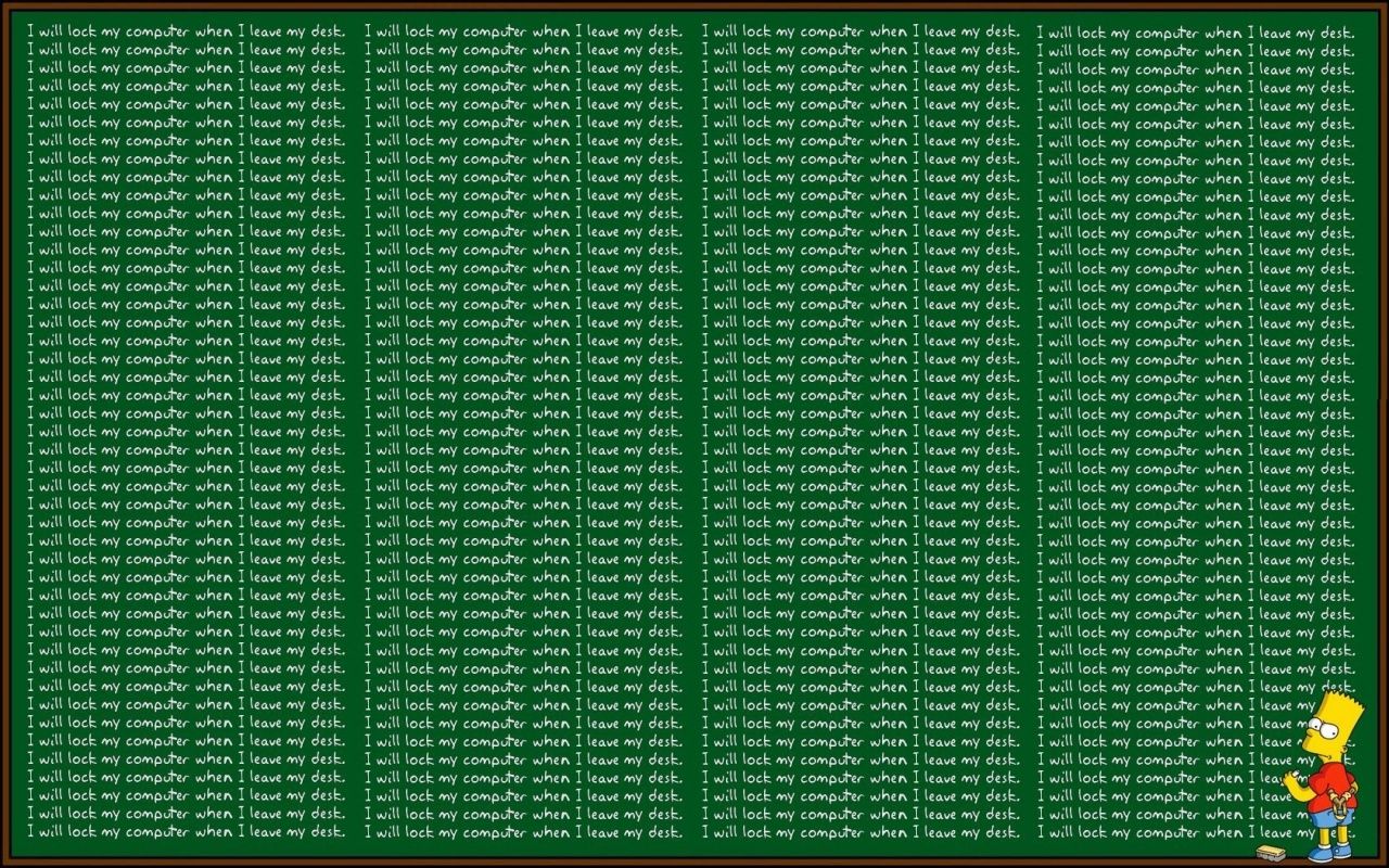 Bart Simpson: I Will Lock My Computer / Good