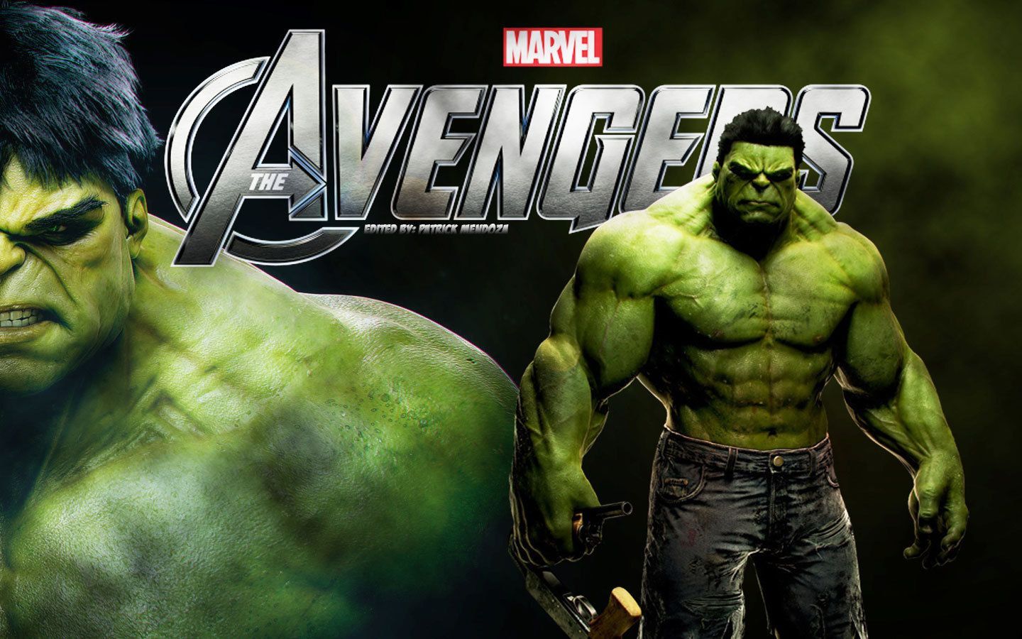 Download wallpaper night, rain, the game, Hulk, Marvel's Avengers