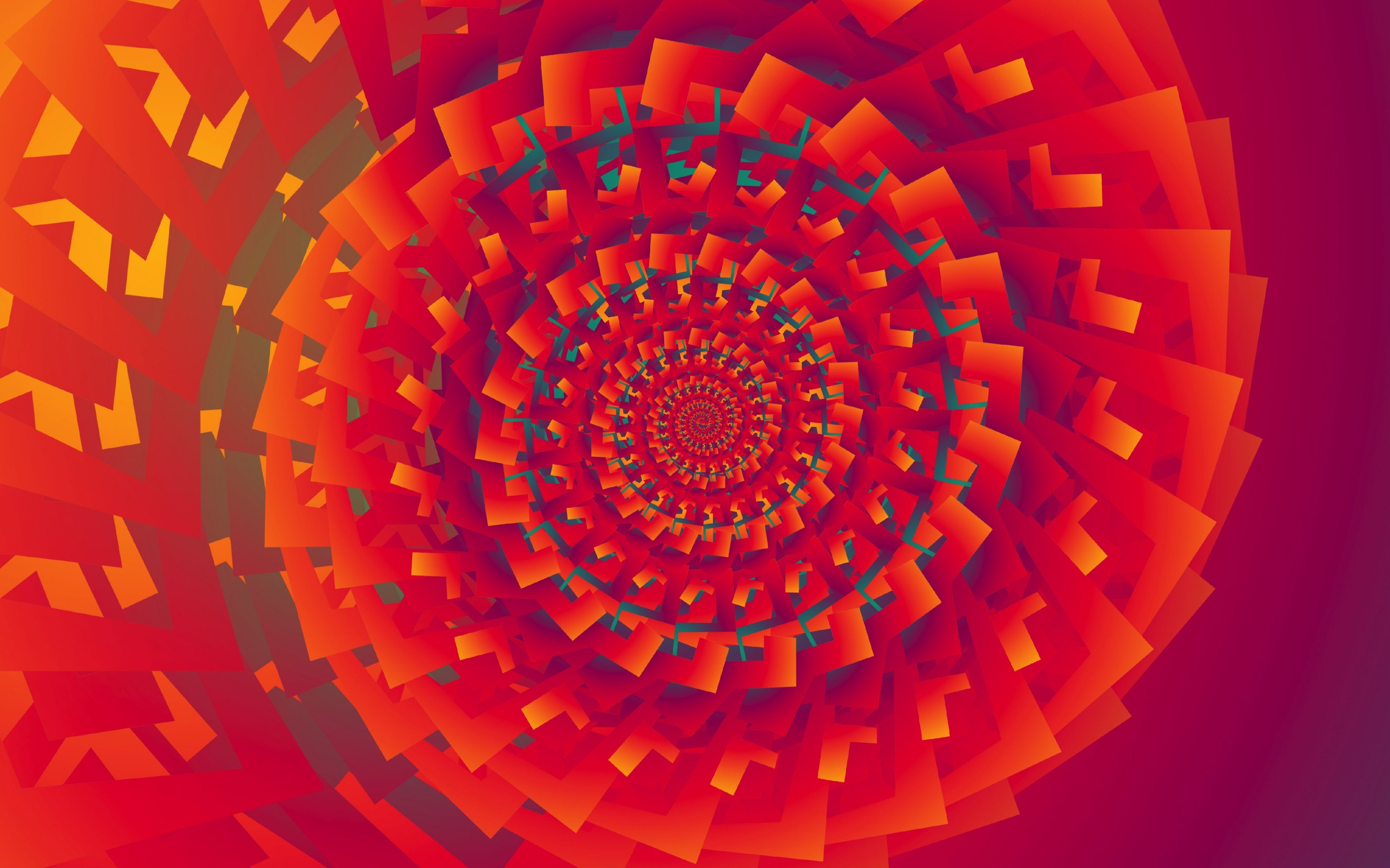 Desktop Wallpaper Fractals, Spiral, Orange Pattern, HD Image