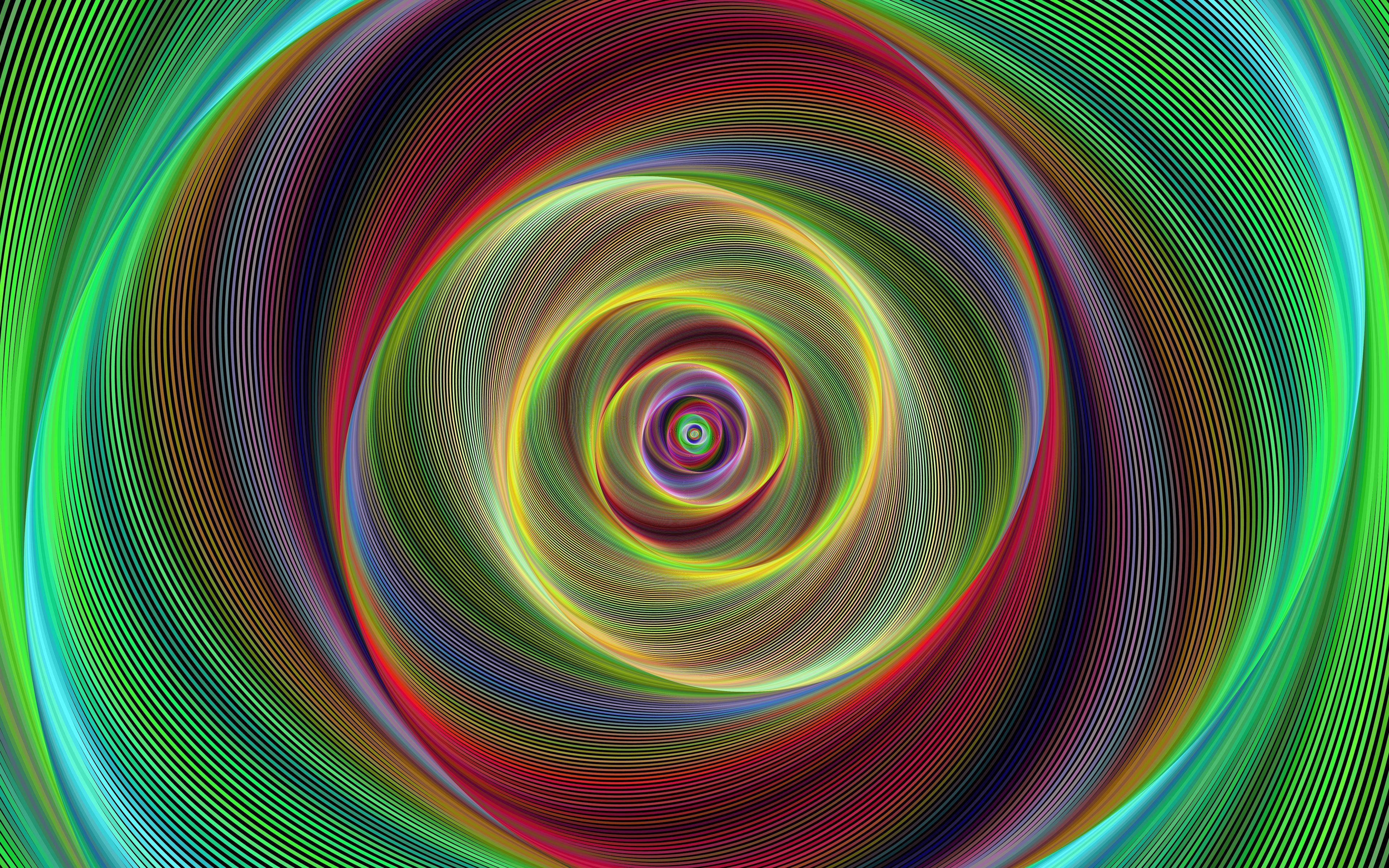 Download wallpaper 3840x2400 spiral, rotation, fractal, lines 4k