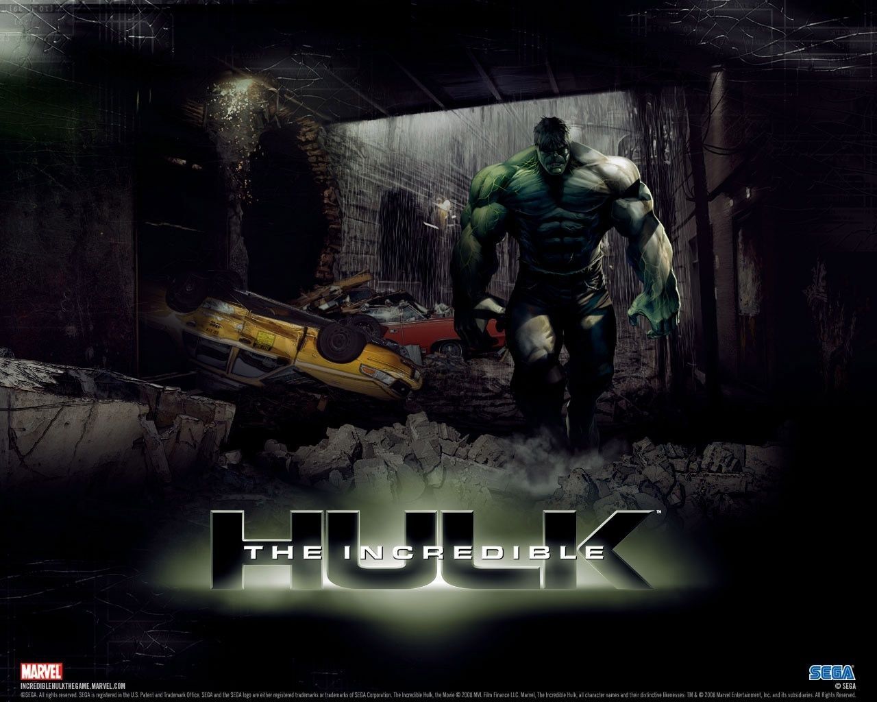 Download wallpaper night, rain, the game, Hulk, Marvel's Avengers