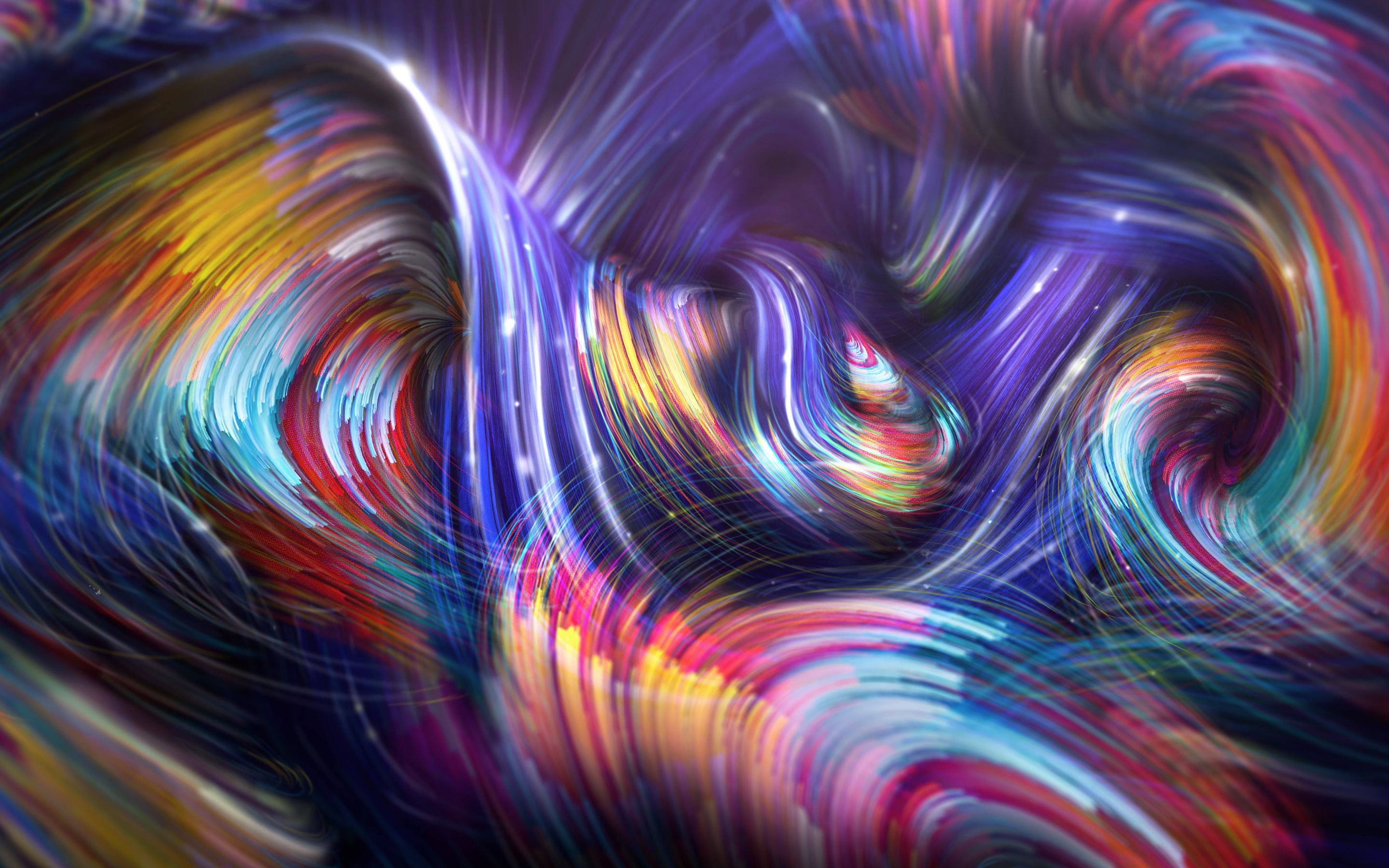 Colorful Spiral Waves Wallpaper