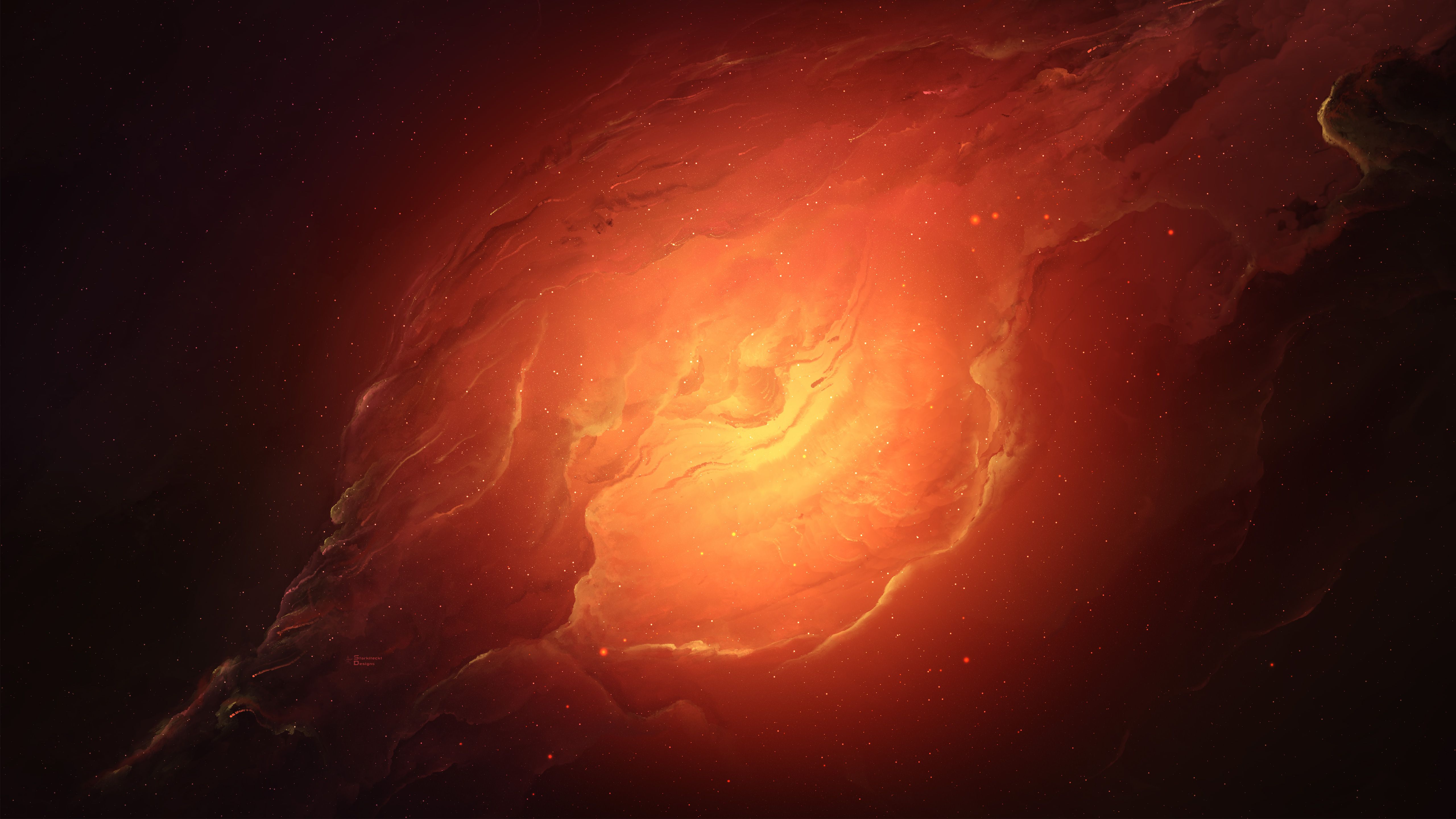 Scifi Nebula Orange Space 5k, HD Artist, 4k Wallpaper, Image