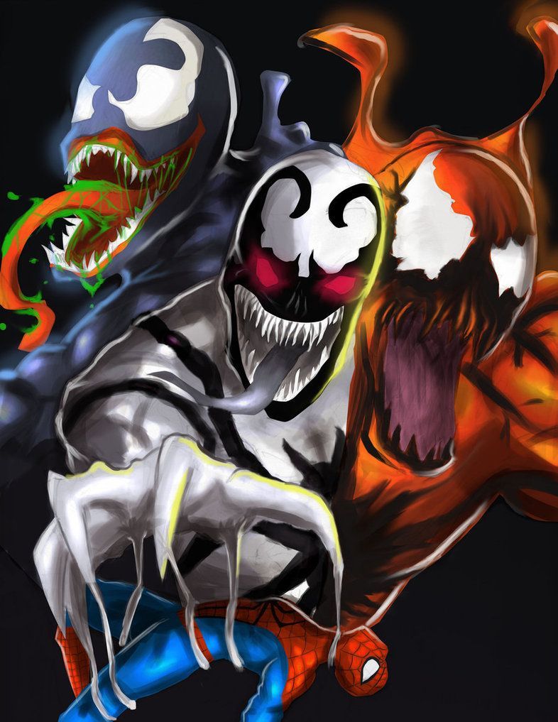 Venom, Carnage And Anti Venom With Spider Man