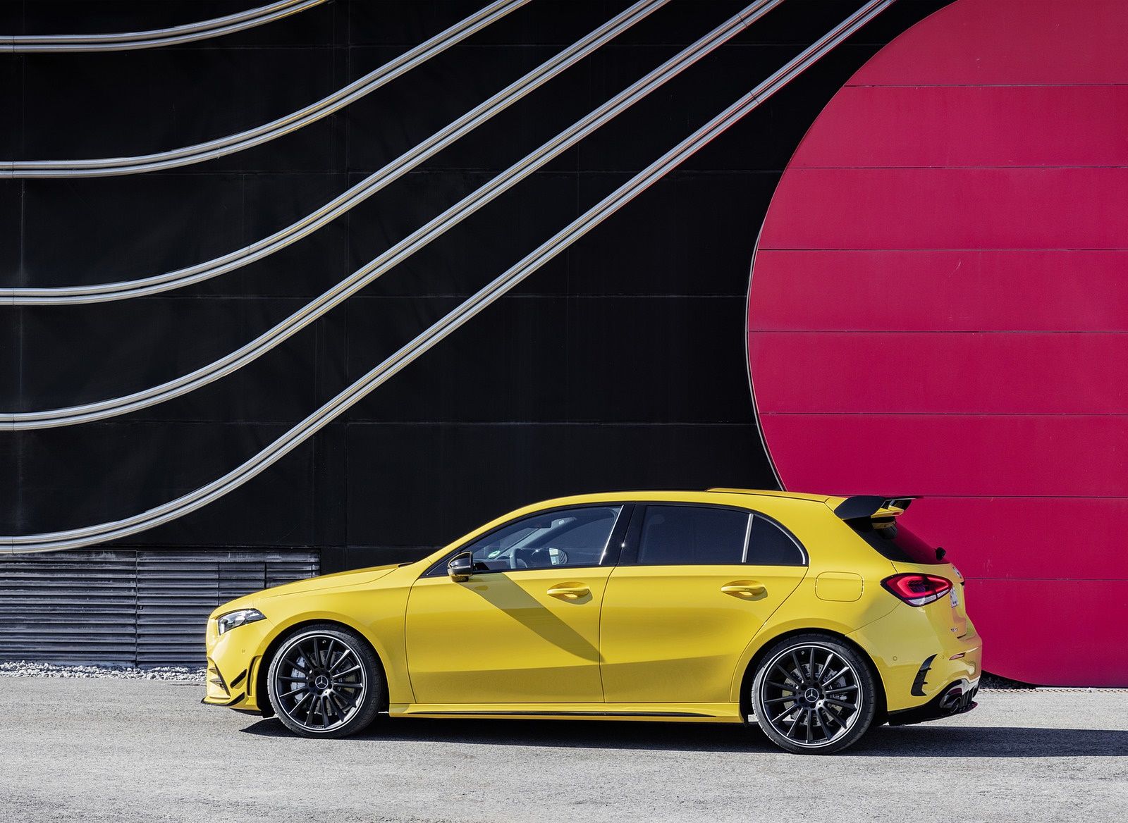 Mercedes AMG A35 4MATIC (Color: Sun Yellow) Side Wallpaper