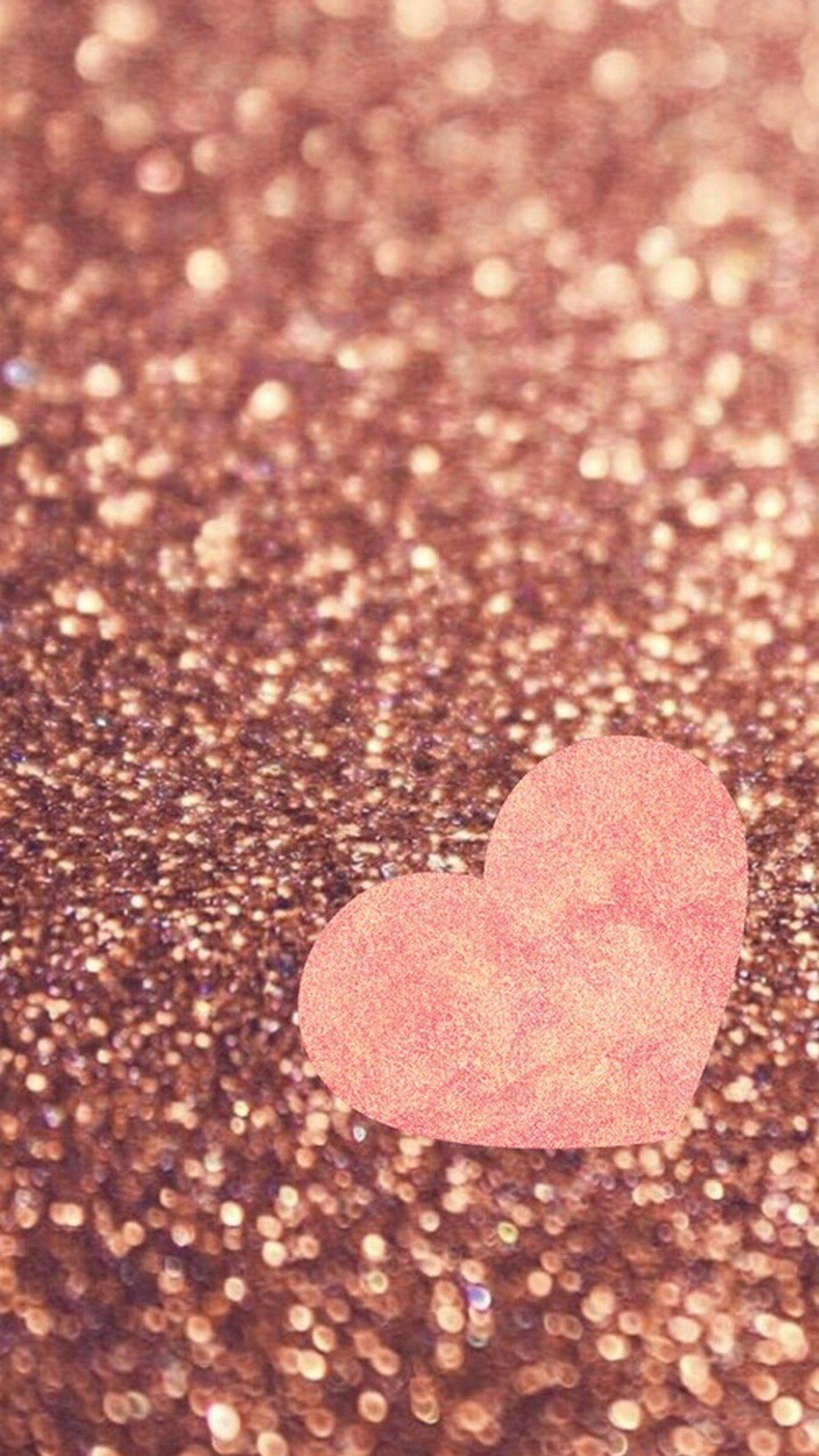 Wallpaper Rose Gold Heart Background