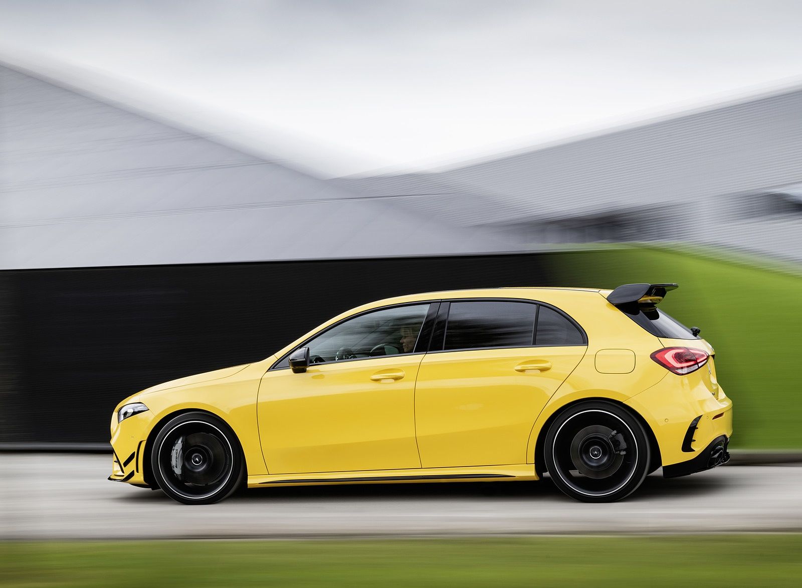Mercedes AMG A35 4MATIC (Color: Sun Yellow) Side Wallpaper