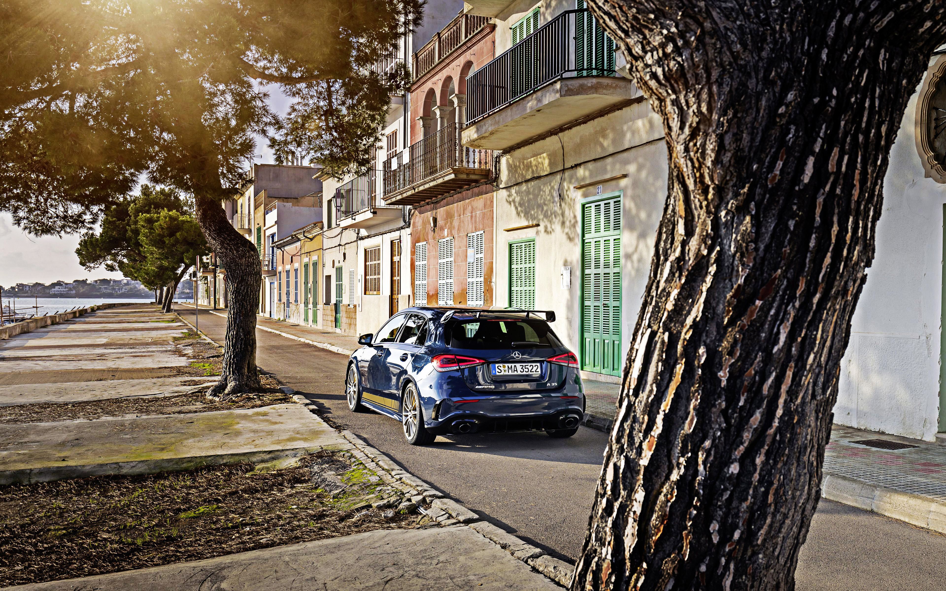 Download Wallpaper Mercedes AMG A35 4MATIC, 4k, Rear View