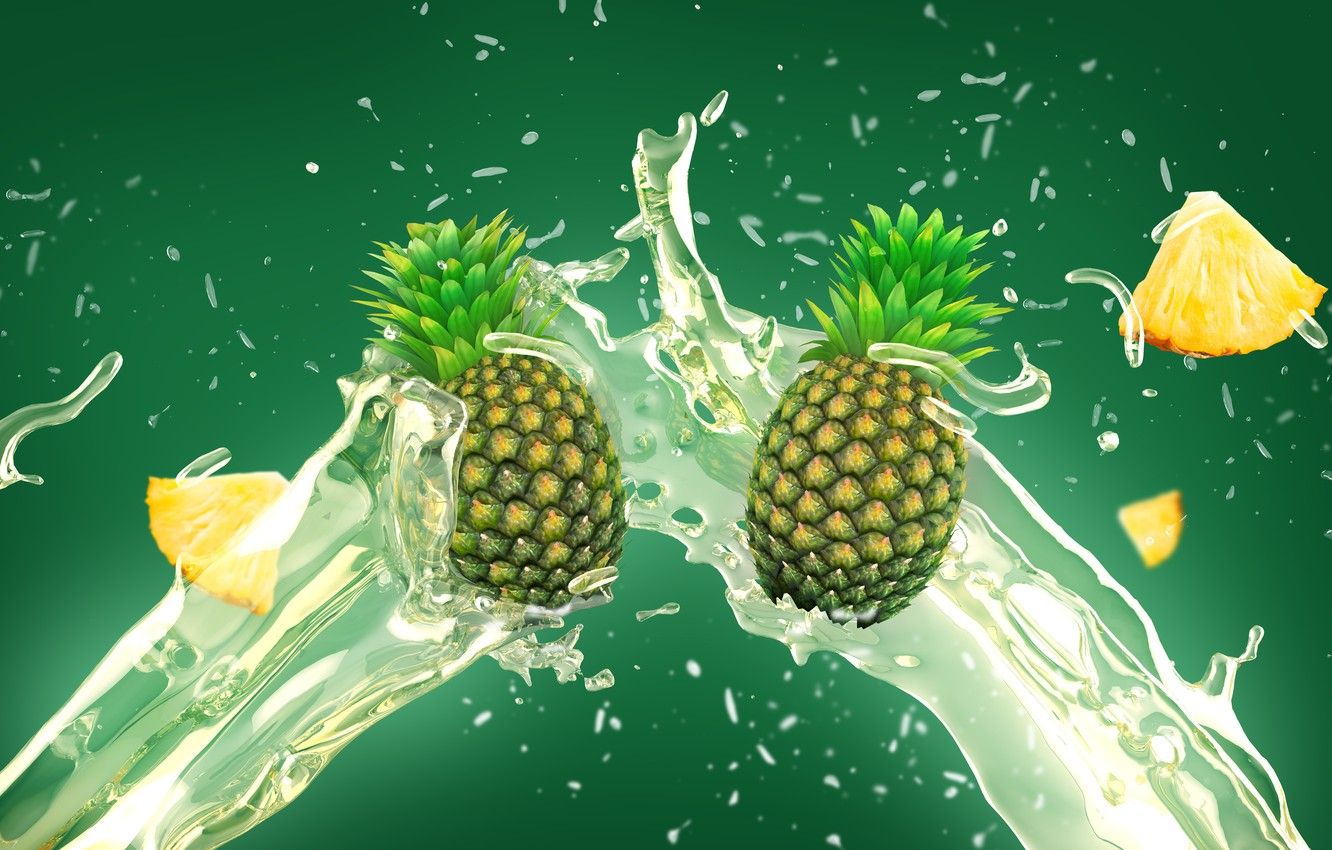 Wallpaper squirt, splash, juice, pineapple image for desktop