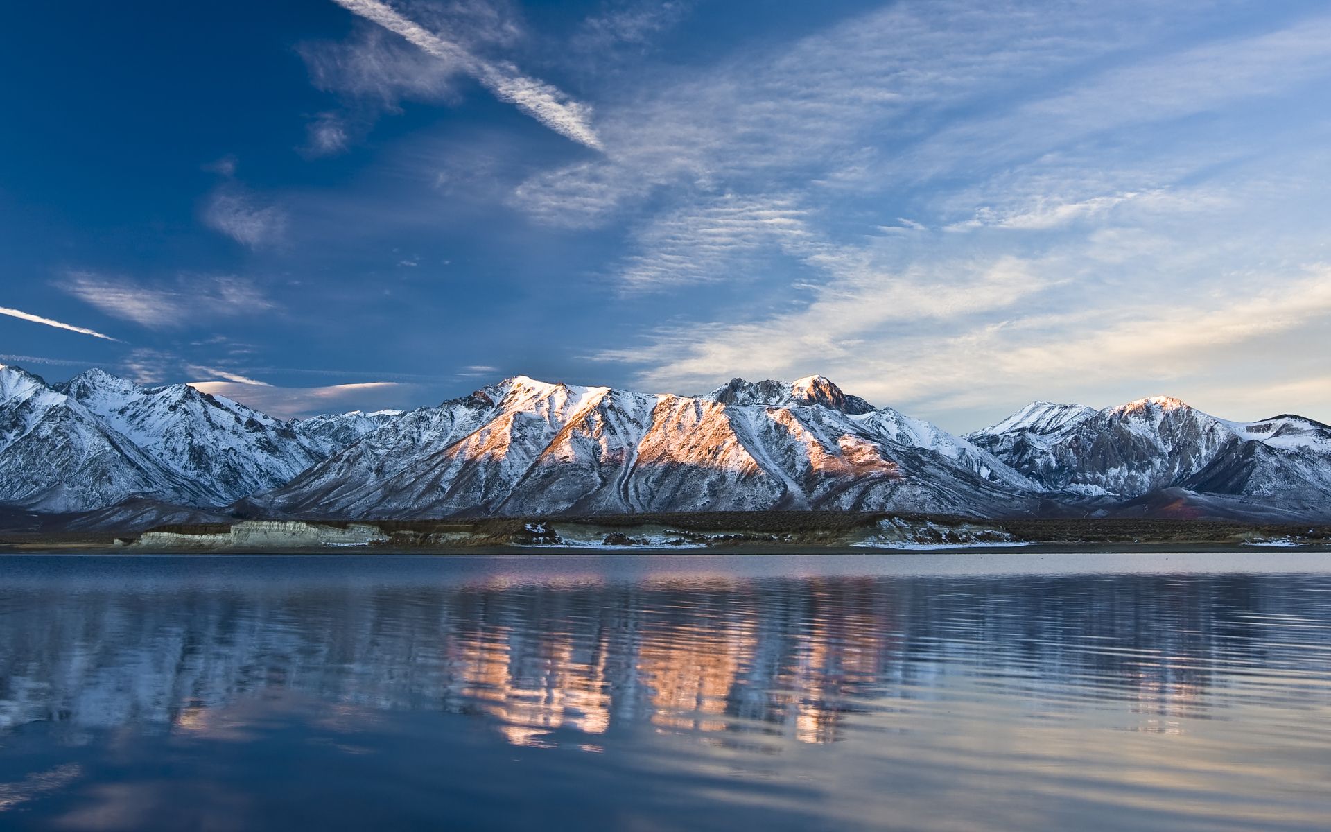 Nature landscapes mountains lakes peaks range beaches sky clouds