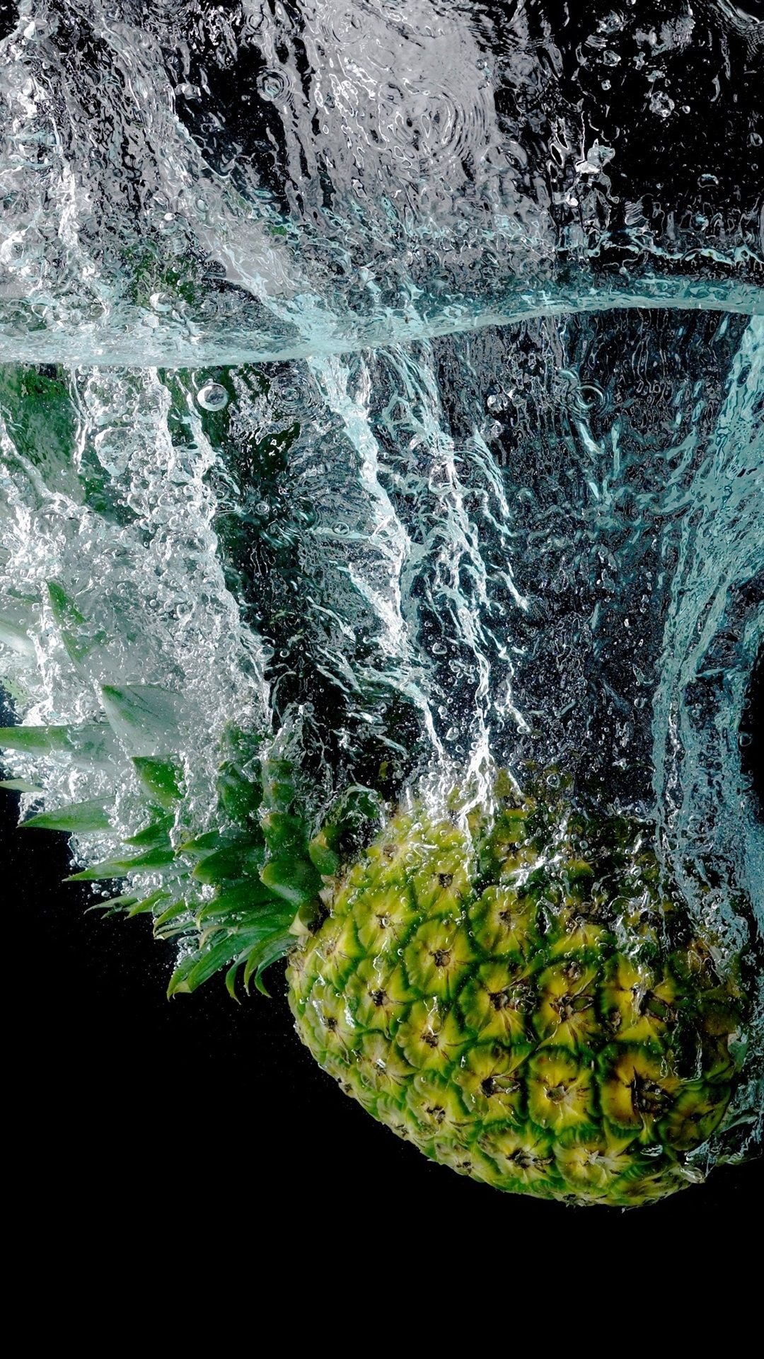 Pineapple Fall To The Water, Splash, Bubbles 1080x1920 IPhone 8 7