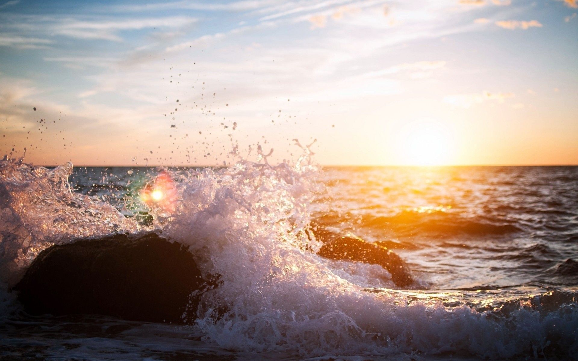 HD Landscape Image, High Definiton, stone, Samsung, Sunrise, Drops