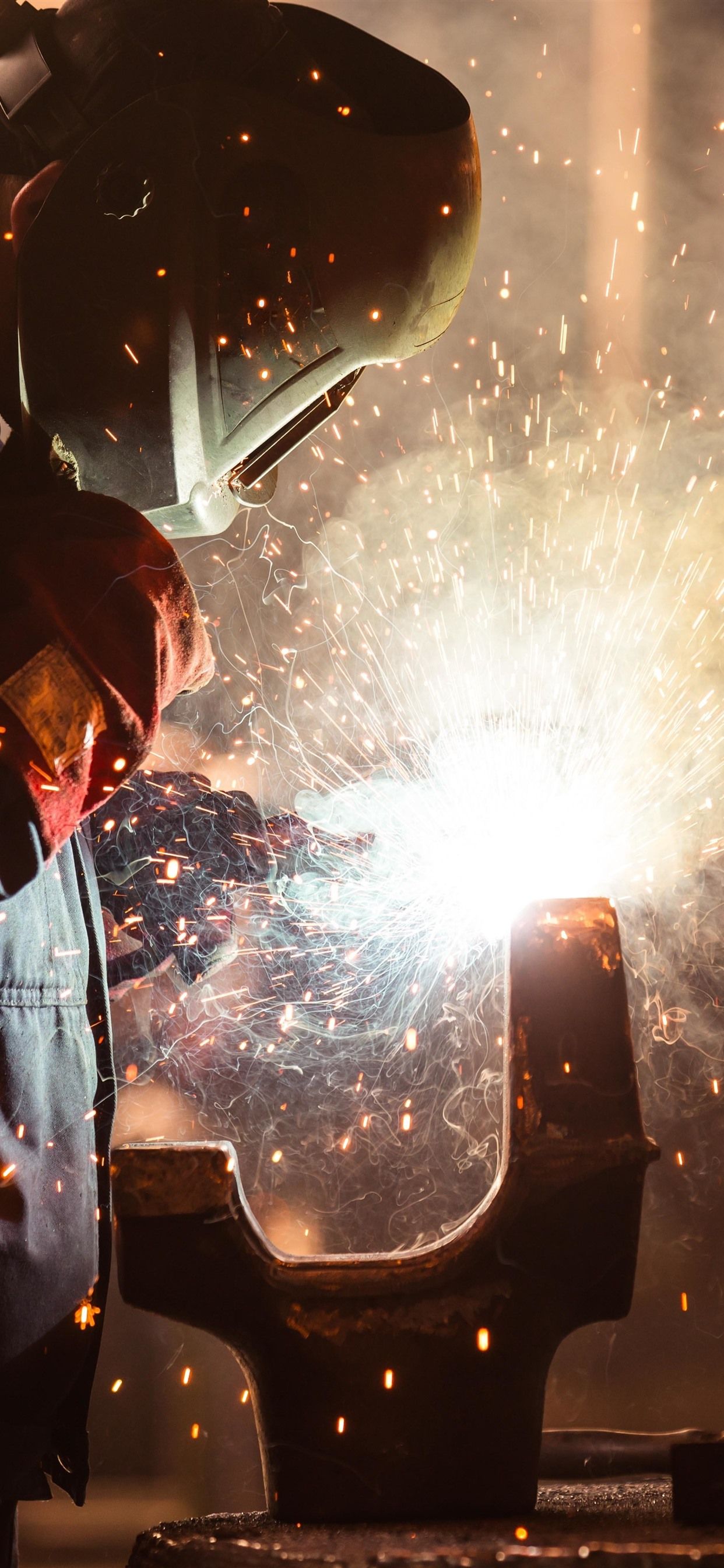 Sparks, Welding, Worker 1242x2688 IPhone 11 Pro XS Max Wallpaper