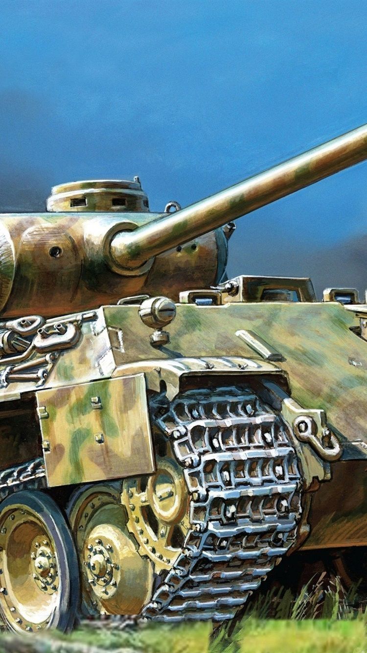 Panther, German, Tank, Art Drawing 750x1334 IPhone 8 7 6 6S