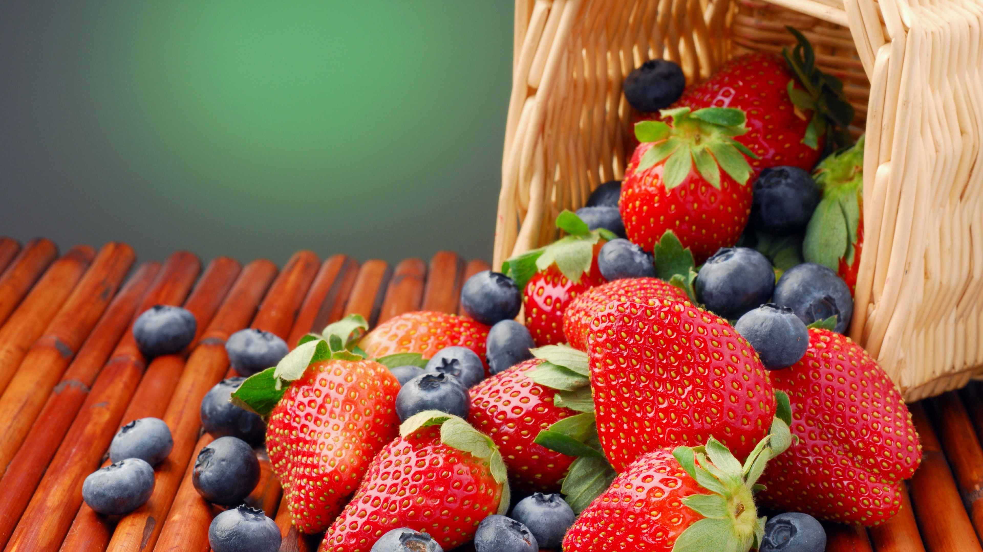 Wallpaper Fruits, summer, berries, strawberry, blackberry, basket, Food