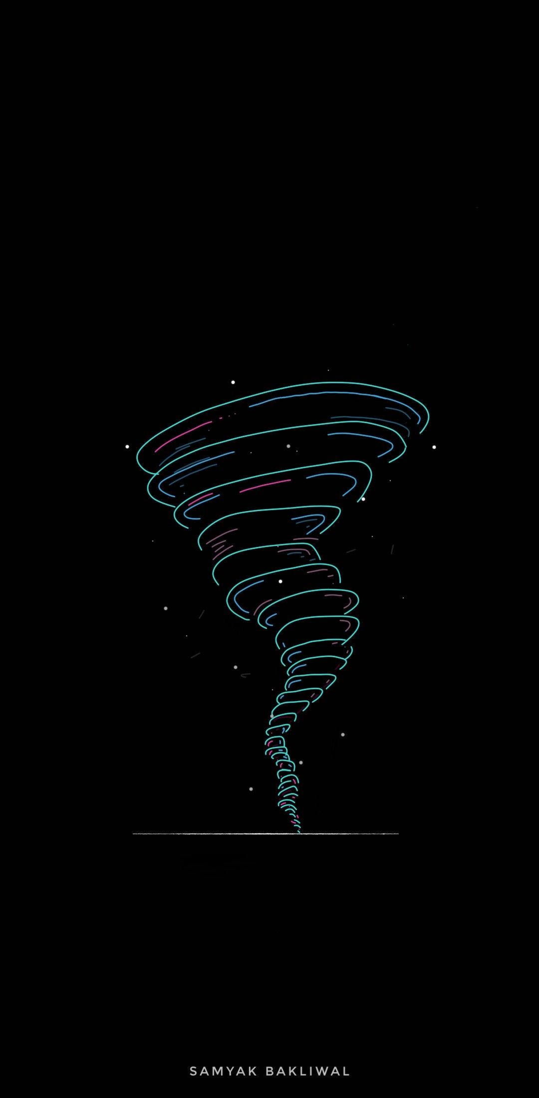 Wallpaper ideas for a minimalistic tornado drawn on Autodesk