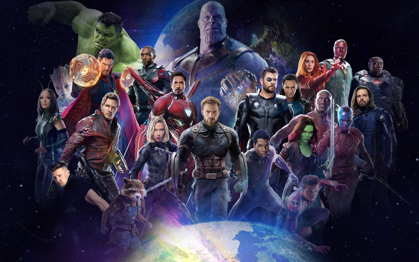 Avengers Infinity War 2018 All Characters Poster 1440x900