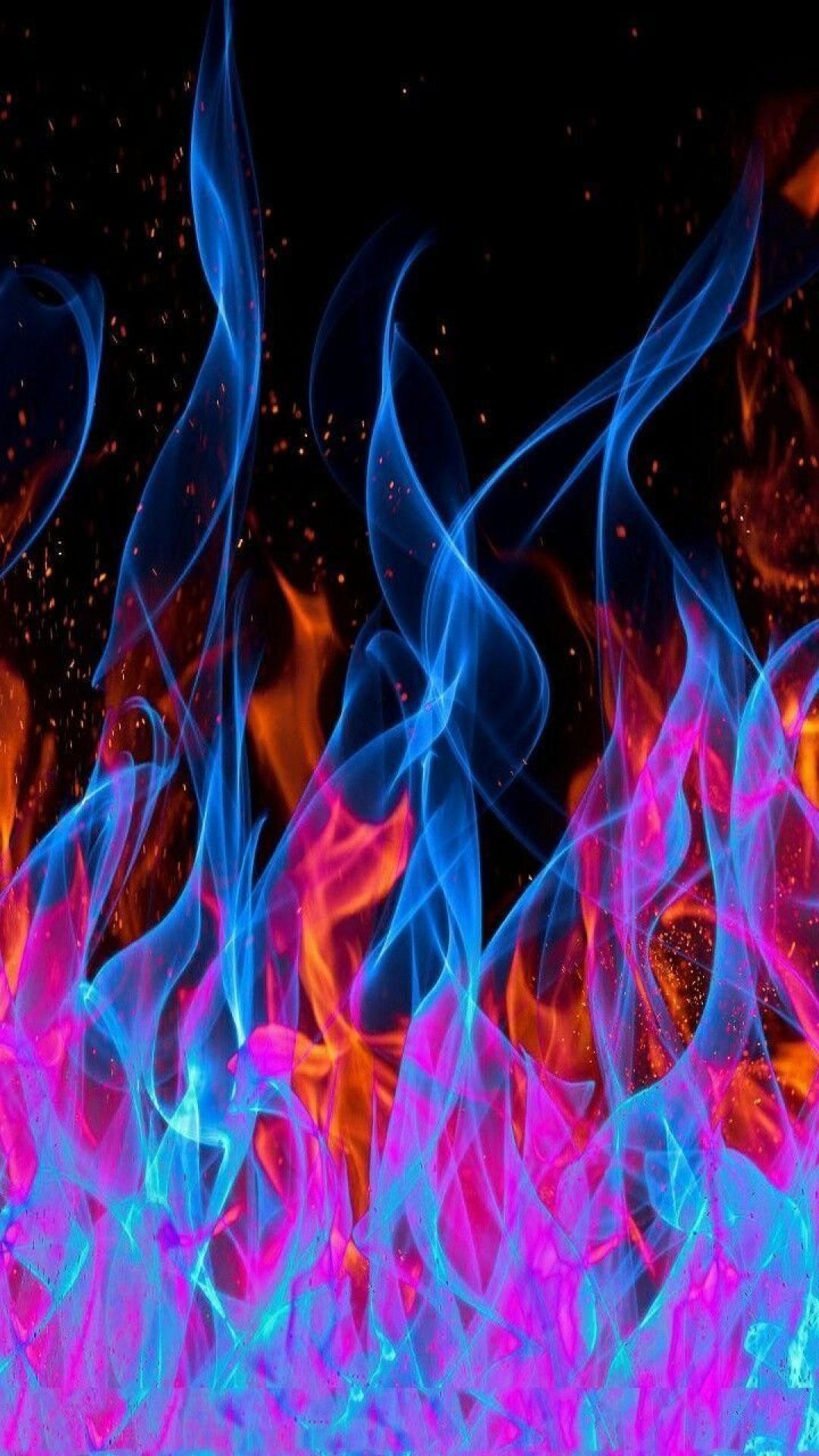 Neon Blue Flames