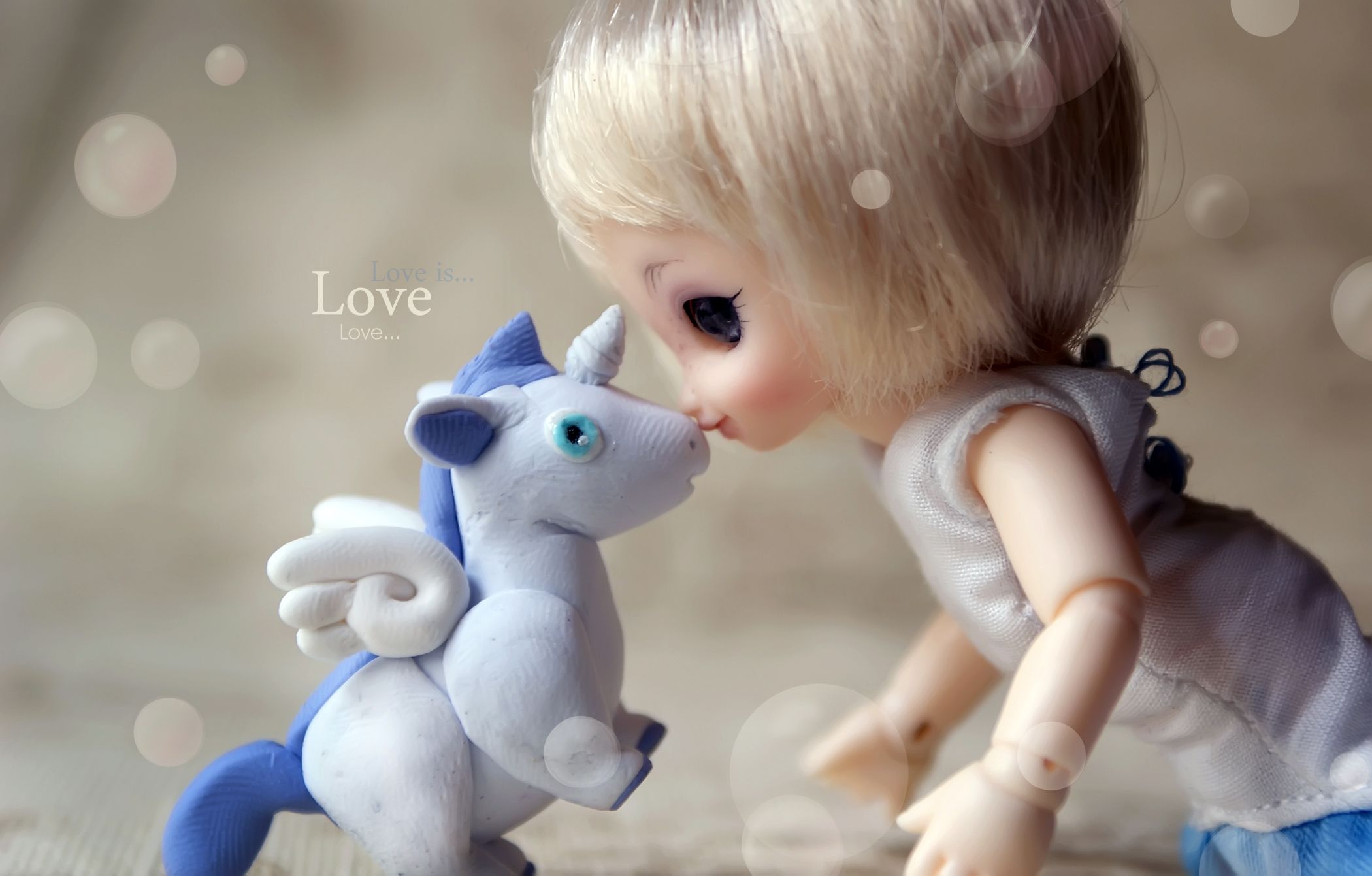 Unicorn horse magical animal doll toy love mood bokeh j wallpaper