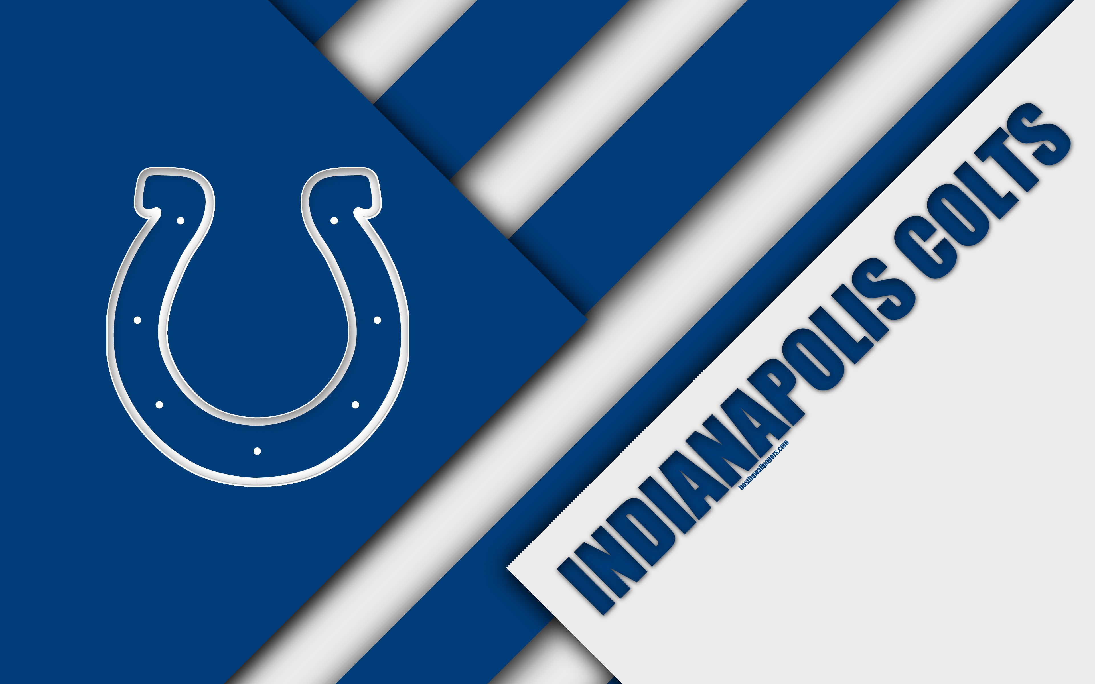 Download wallpaper Indianapolis Colts, 4k, logo, NFL, blue white