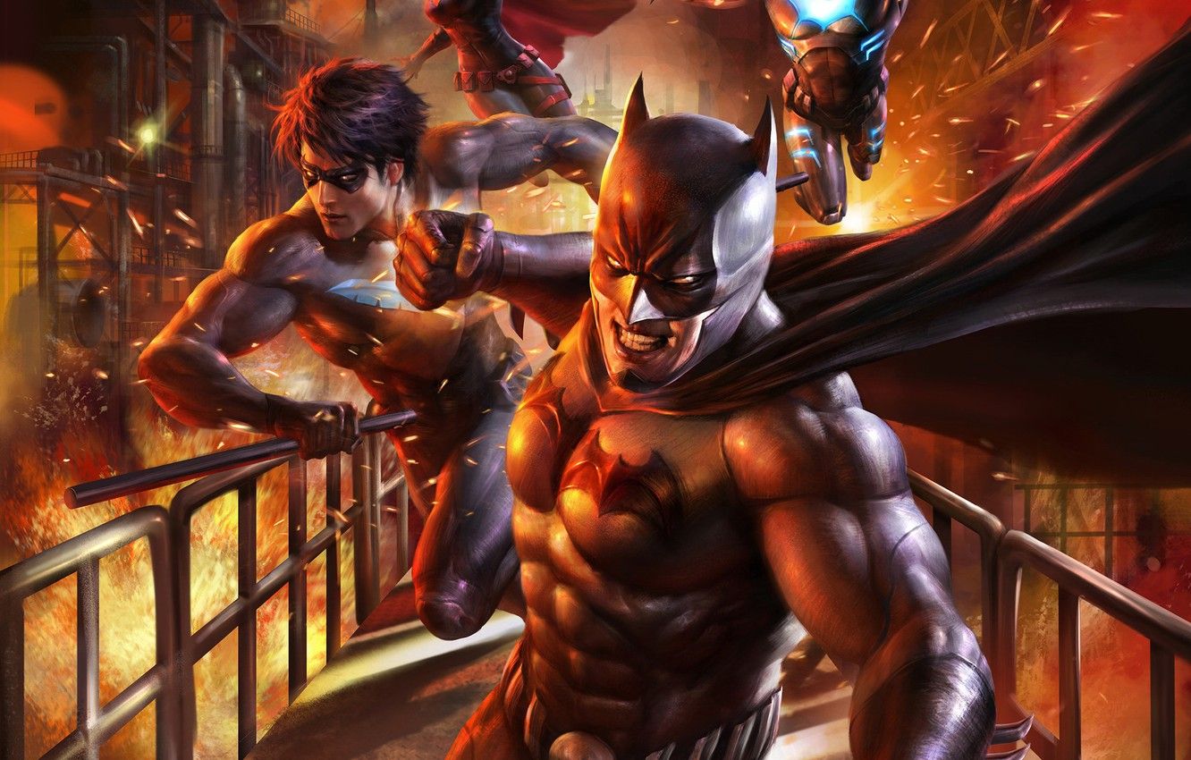 Wallpaper Batman, factory, Batwoman, Nightwing, Bad Blood, DC Animated Universe, Batwing image for desktop, section фильмы