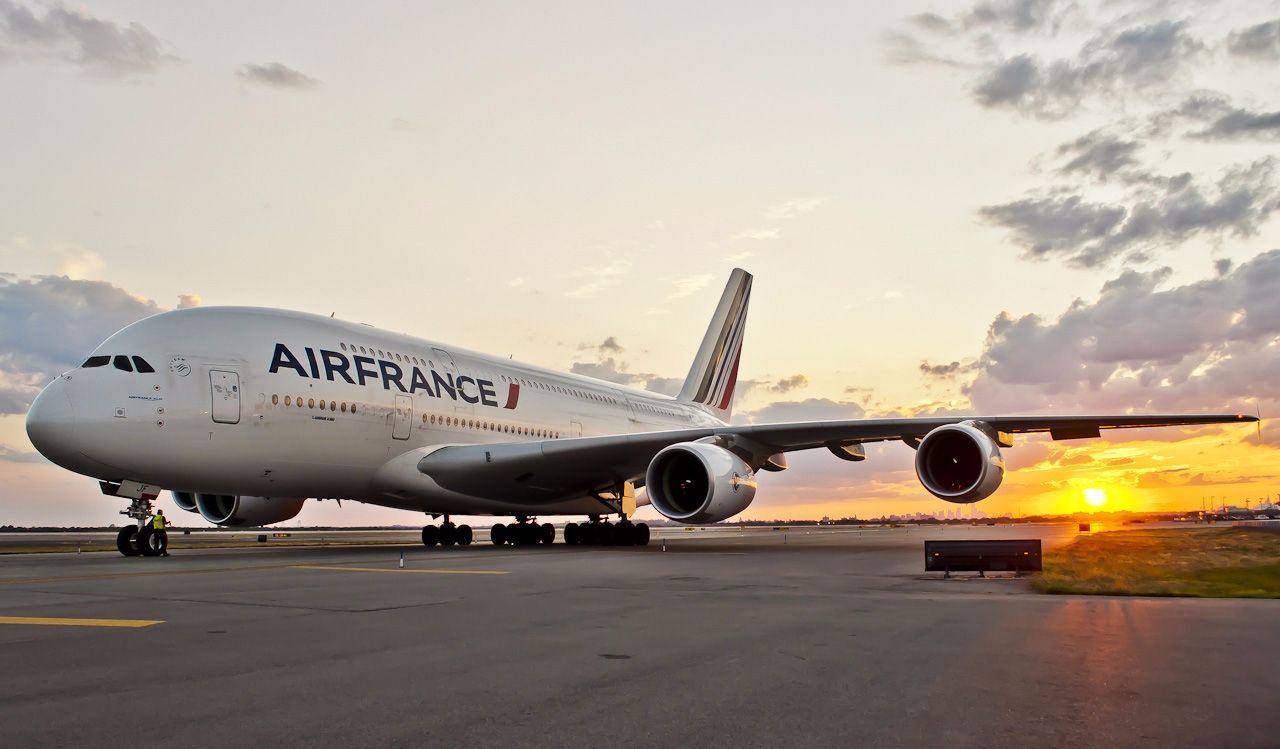 A380 800 Air France Sunset Scene Taxiing Aircraft Wallpaper 4010
