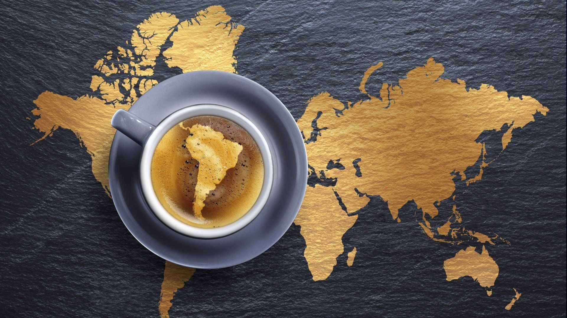 coffee, Map, Continents, Creative Design, Photo manipulation