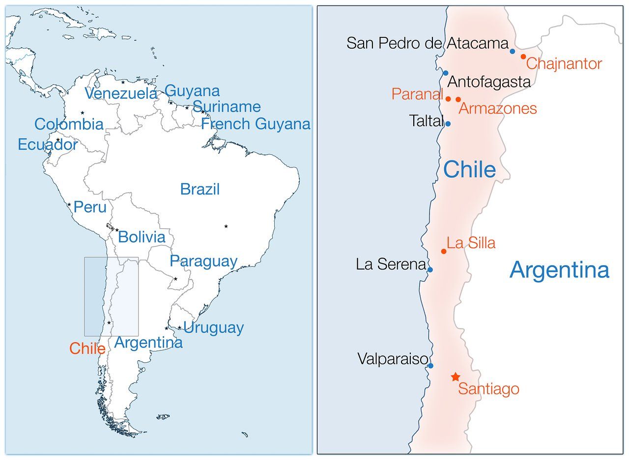 South America map ESO