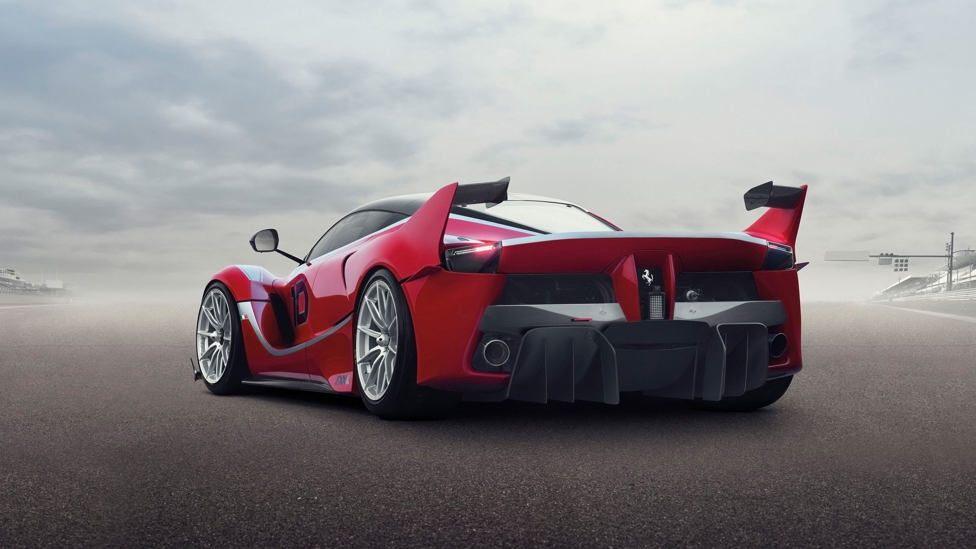 Ferrari FXXK Red Car Back Side View Wallpaper