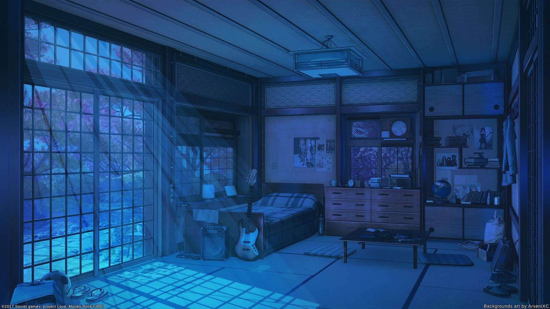 Old house night set, Arseniy Chebynkin. Anime scenery, Anime places, Anime background