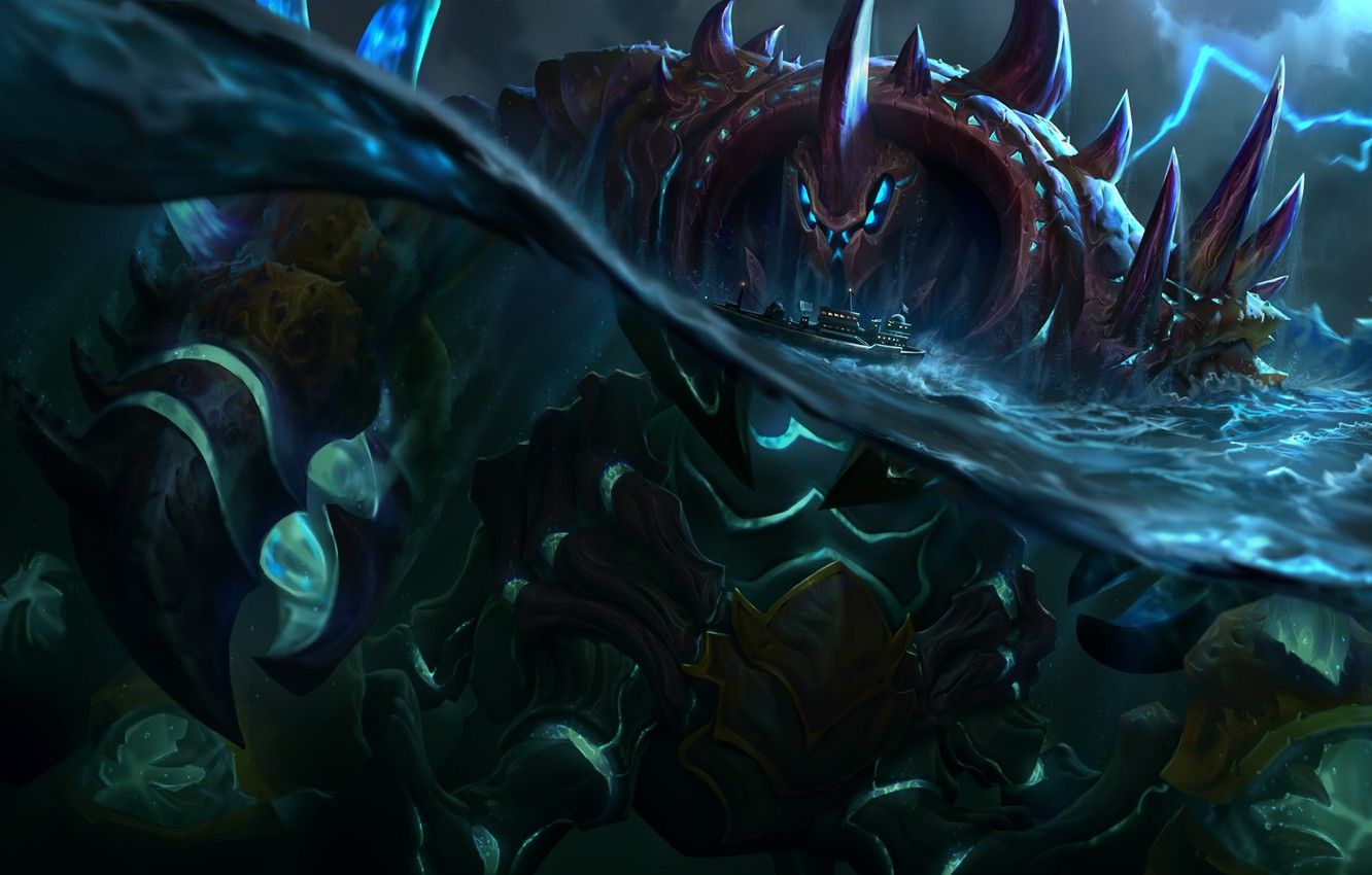 Wallpaper water, the ocean, rocks, ship, monster, being, giant